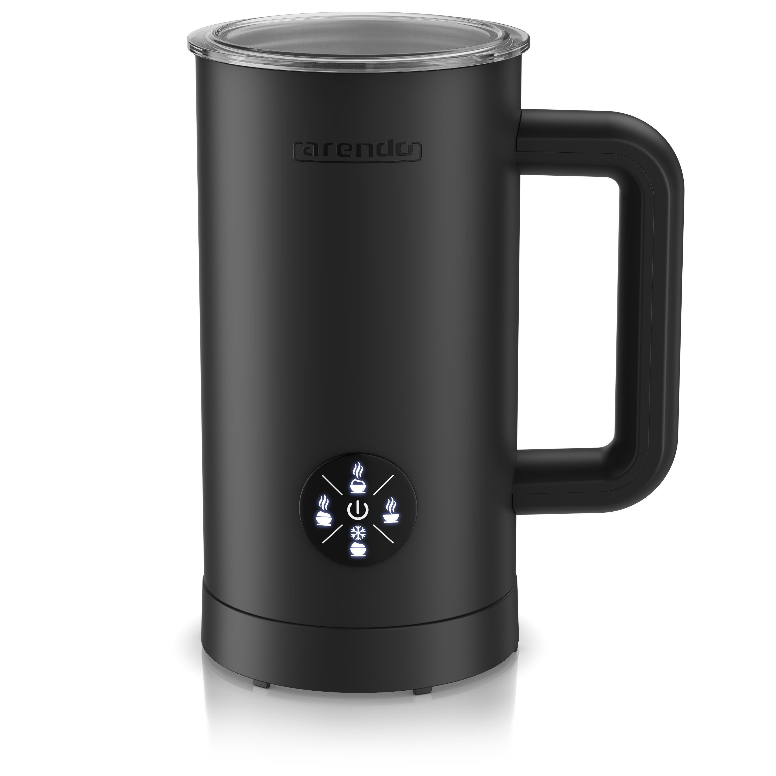 Arendo Milchaufschäumer Milchaufschäumer Milk Frother, 500 W, 4 Modi, 150/300 ml, 500 W, Haltegriff, Status-LEDs, Edelstahl-Quirl, Trockenkochschutz