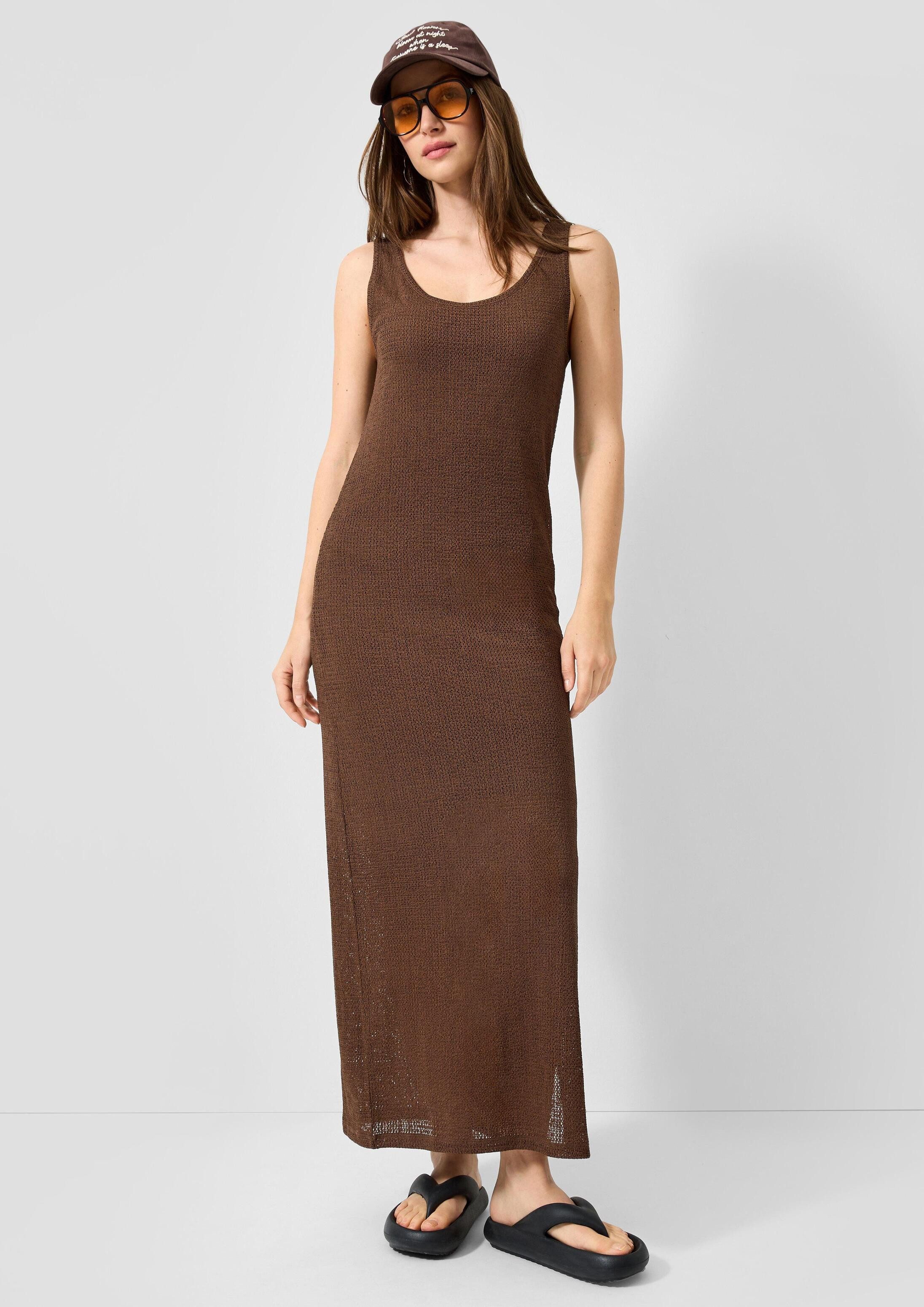 QS Maxikleid Kleid Schmales Kleid mit Struktur