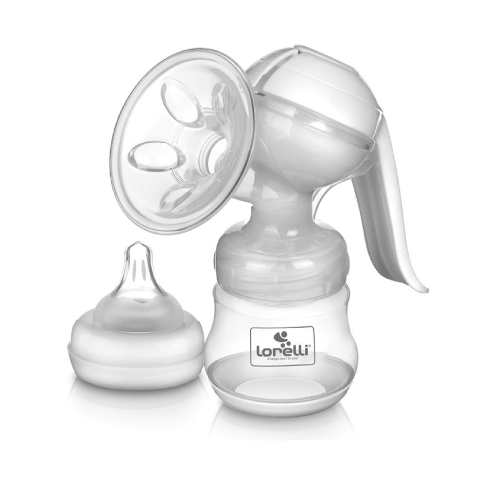 Lorelli Handmilchpumpe manuelle Milchpumpe, Flasche, First 150 ml 0+ Silikonsauger Gruppe Moment