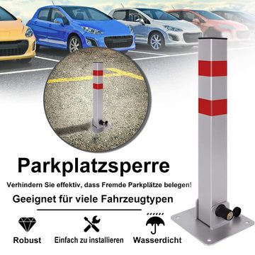 UISEBRT Absperrpfosten Parkplatzsperre Klappbar Sperrpfosten, 3 Schlüssel