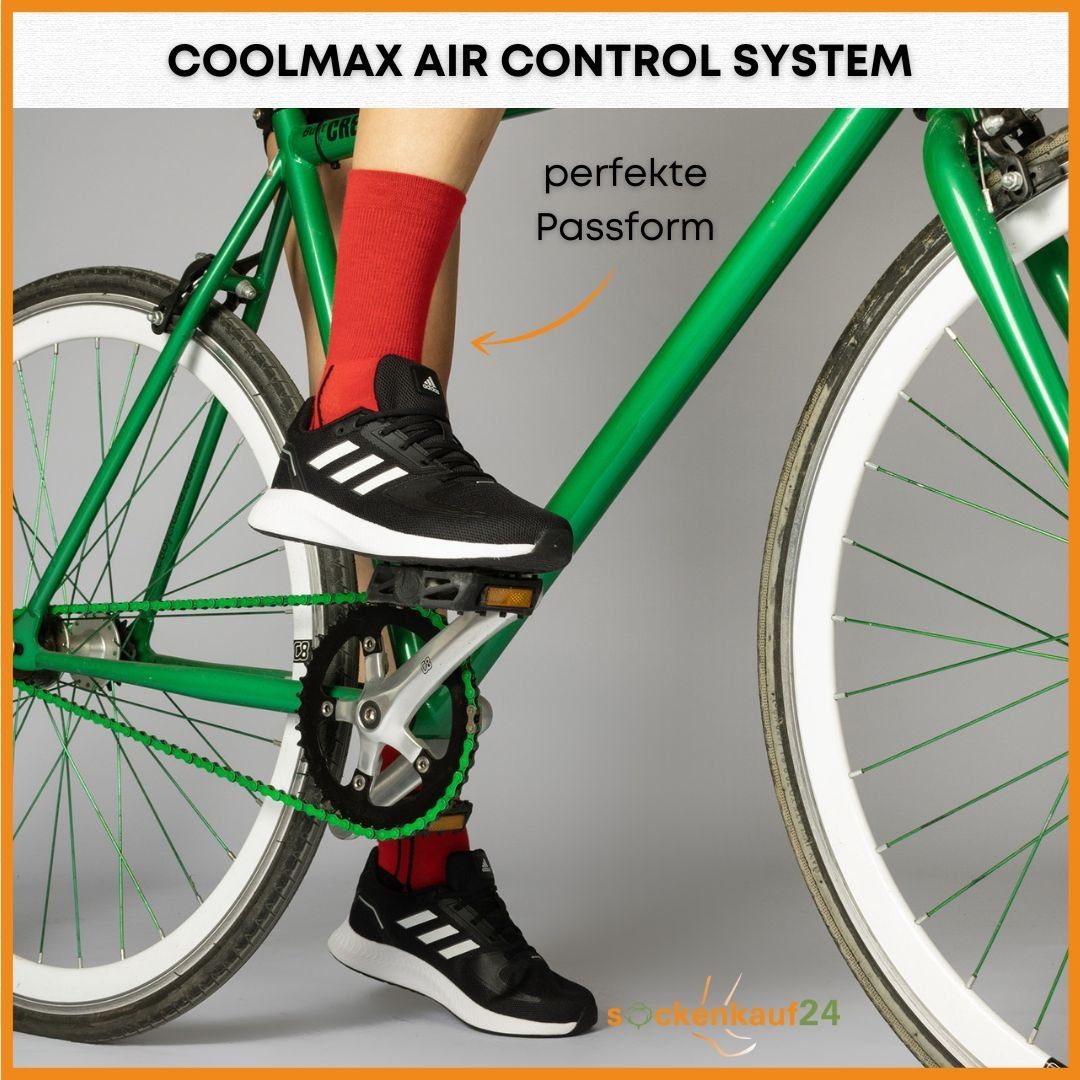 sockenkauf24 Funktionssocken Coolmax Fahrrad-Socken für Herren & Damen (3-Paar) Atmungsaktive Radsport Socken 50301P WP