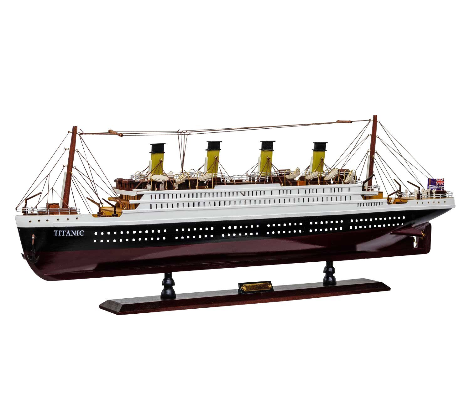 Aubaho Dekoobjekt Modellschiff Titanic Model Schiff Holz 80cm Maritime Dekoration kein B