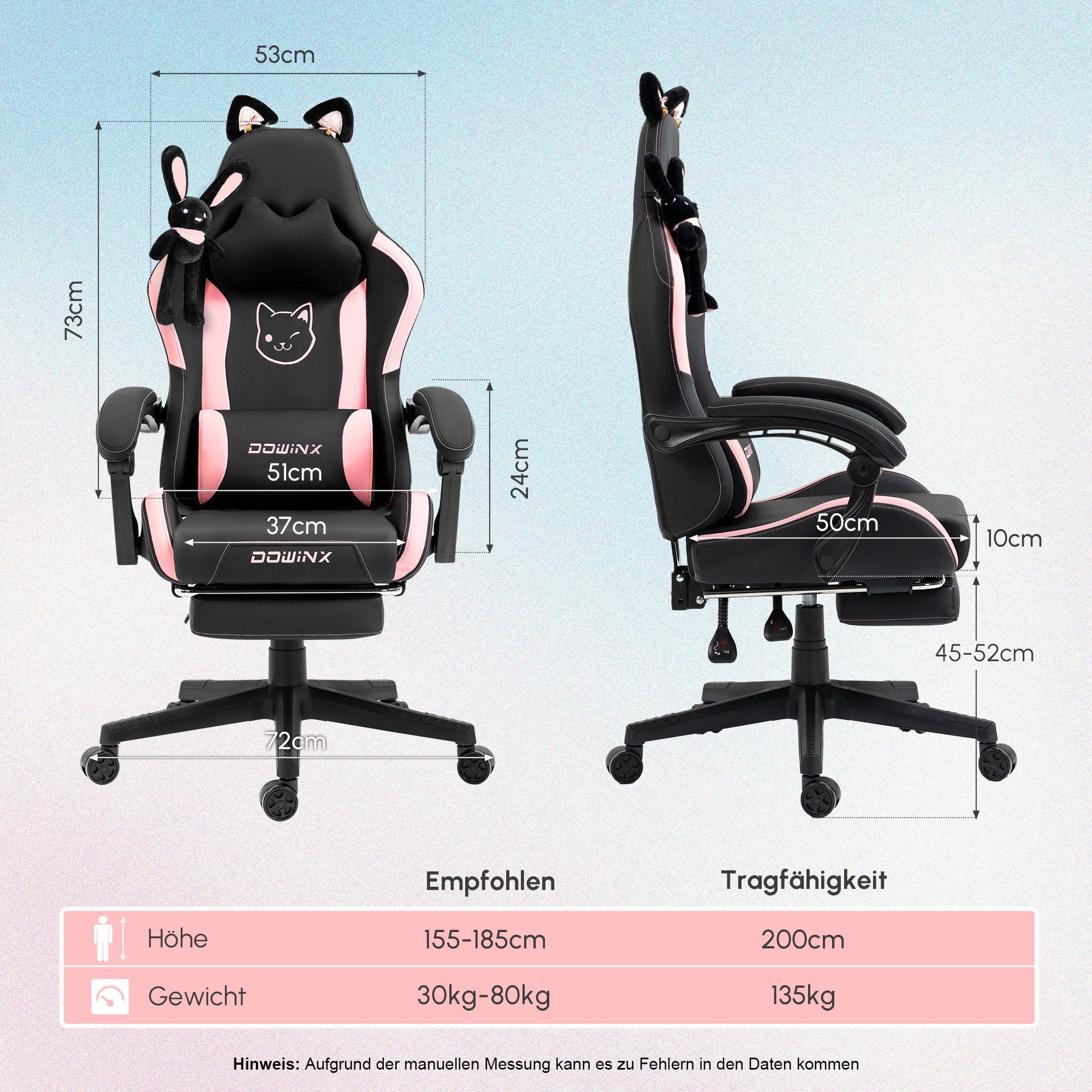 Dowinx Gaming-Stuhl Niedliche Katzenversion, PU-Leder, ergonomisches günstig online kaufen