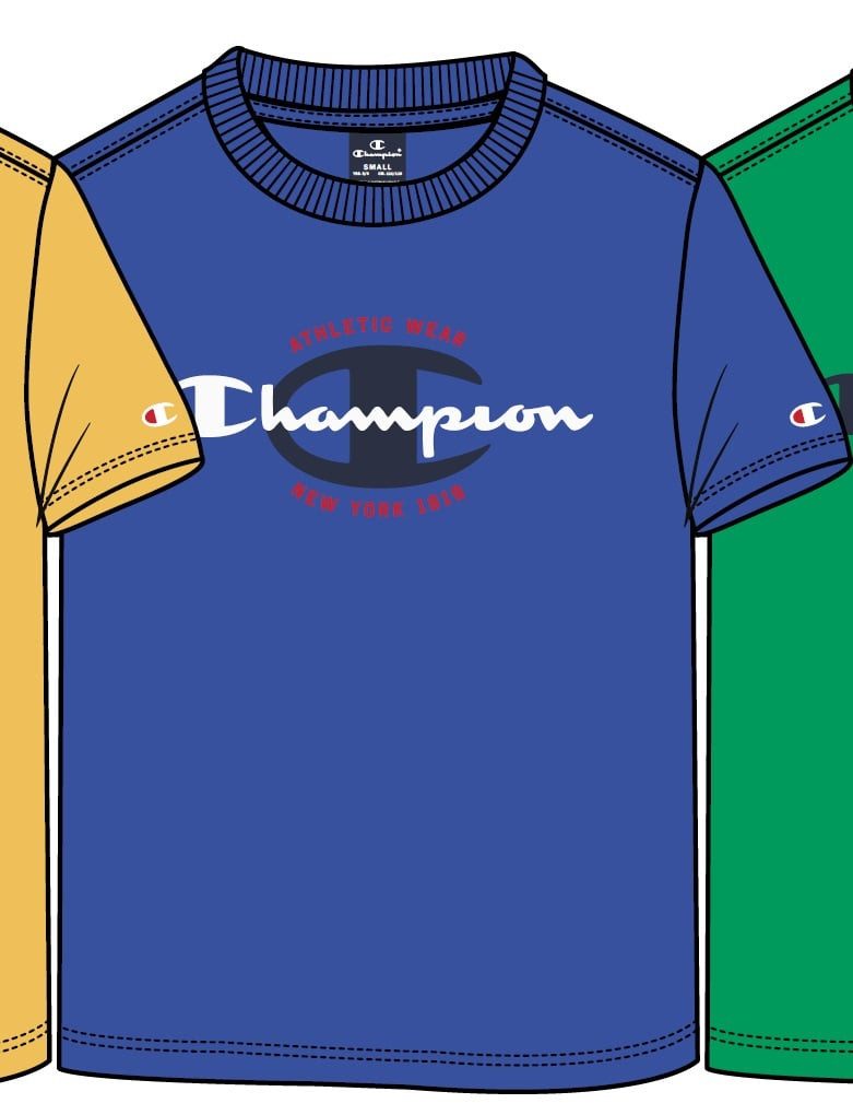 T-Shirt (Baumwolle) Crew Graphic Print royalblau Kinder