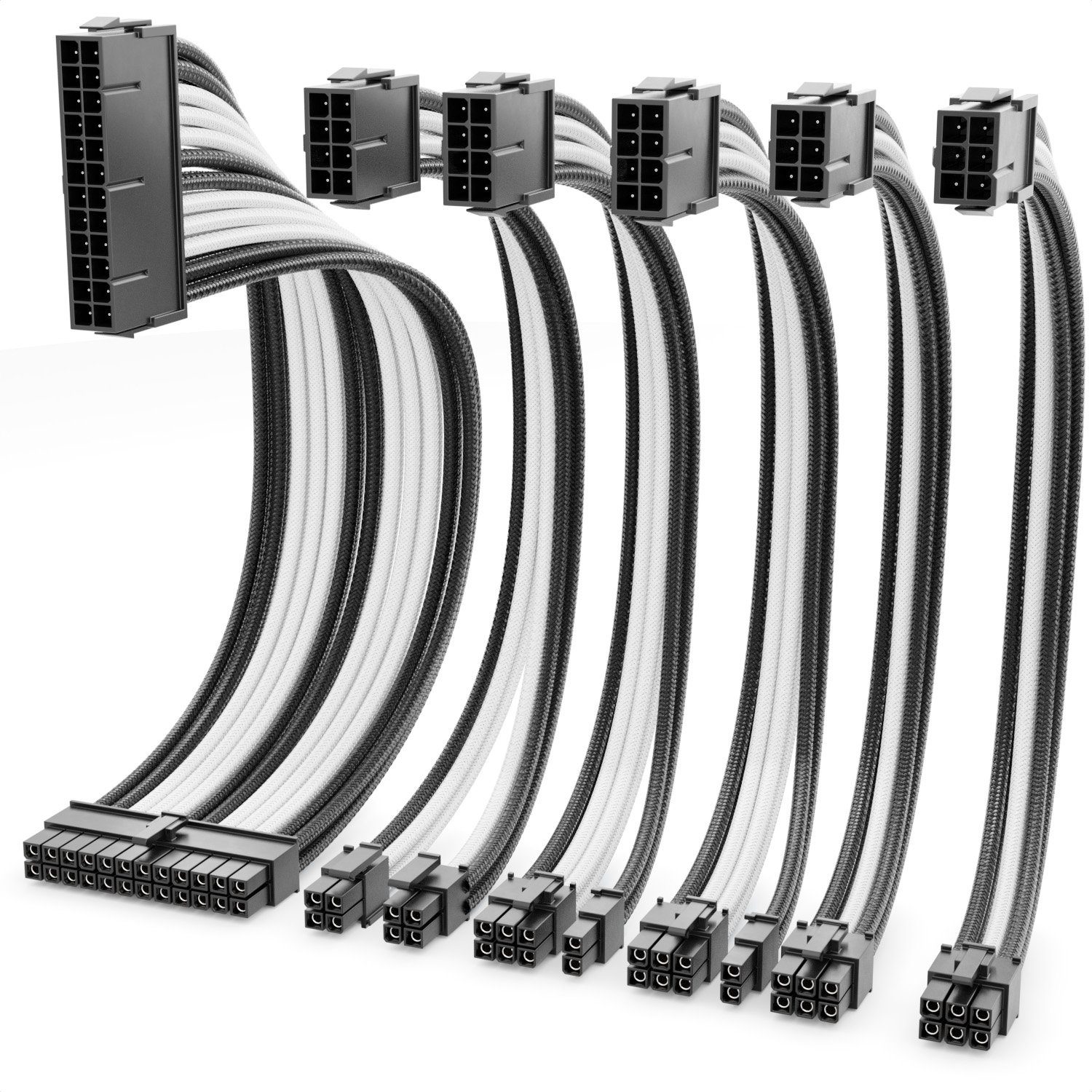 deleyCON deleyCON Netzteil Kabel Set 6-Teilig 30cm Computer Motherboard 18 AWG Computer-Kabel