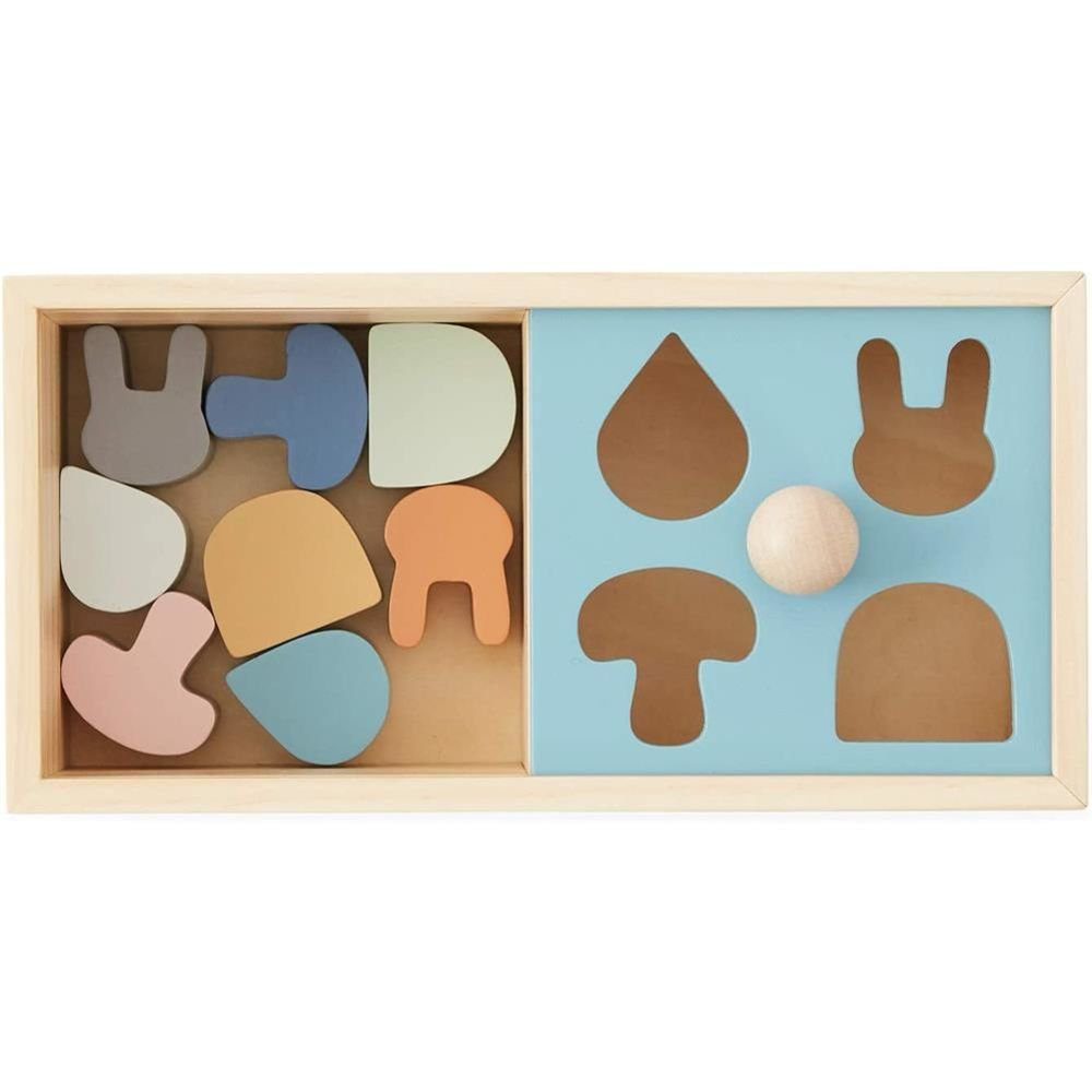 OYOY Steckspielzeug Holzpuzzle Box, Buchenholz 11 x 24 x 12 cm Kinderpuzzle Motorikspielzeug