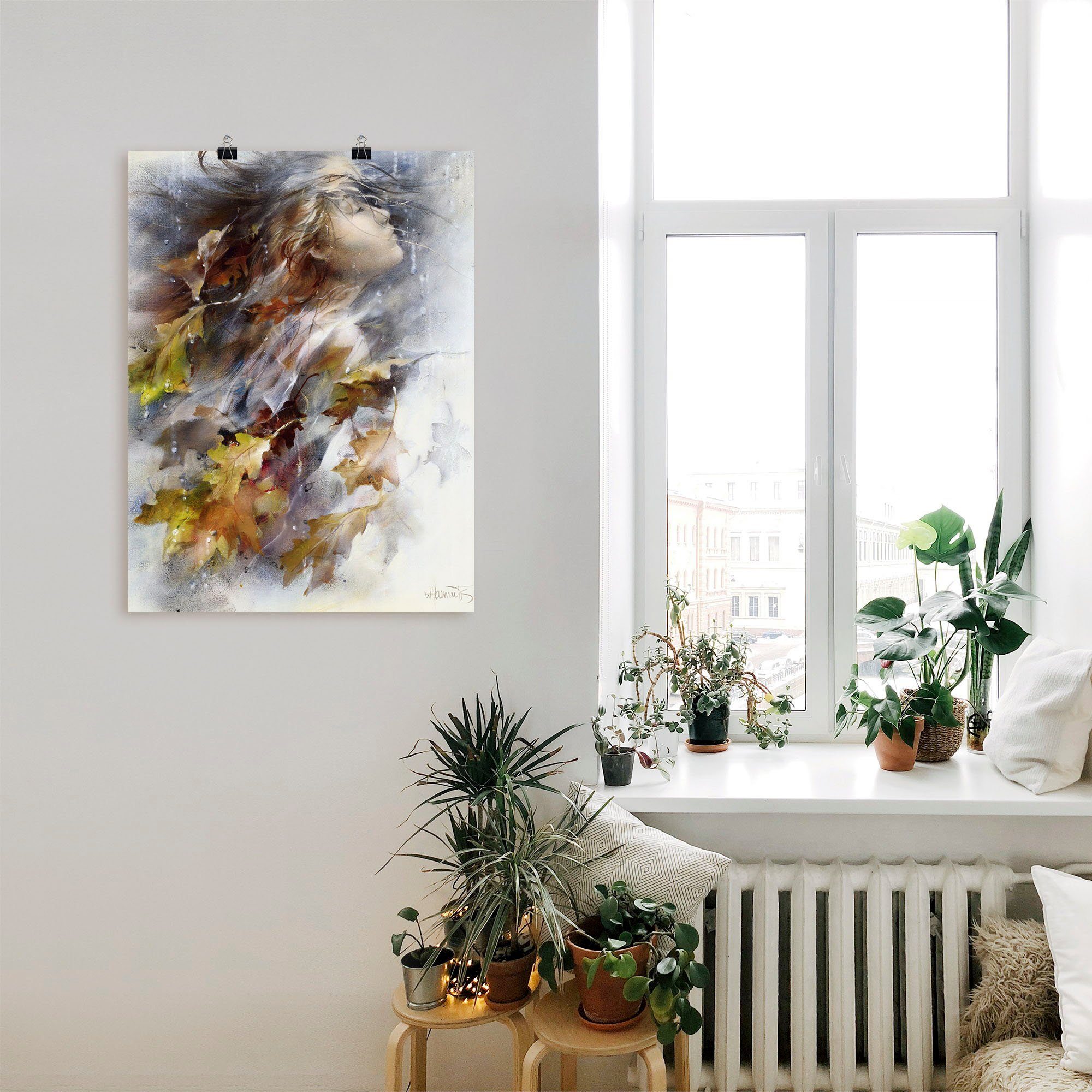 Artland Wandbild Herbst, Frau (1 St), als Leinwandbild, Poster in verschied. Größen