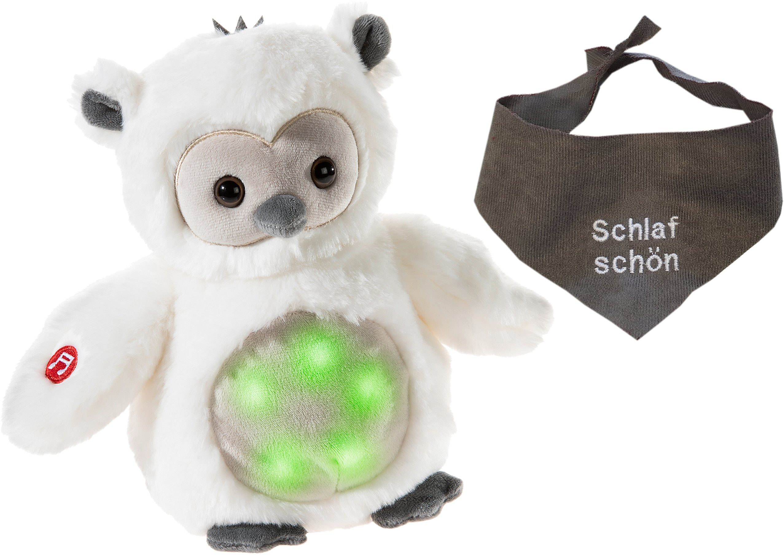 Image of Heunec® Kuscheltier »Musiledi Eule, 20 cm mit grauem Halstuch«, mit individueller Bestickung