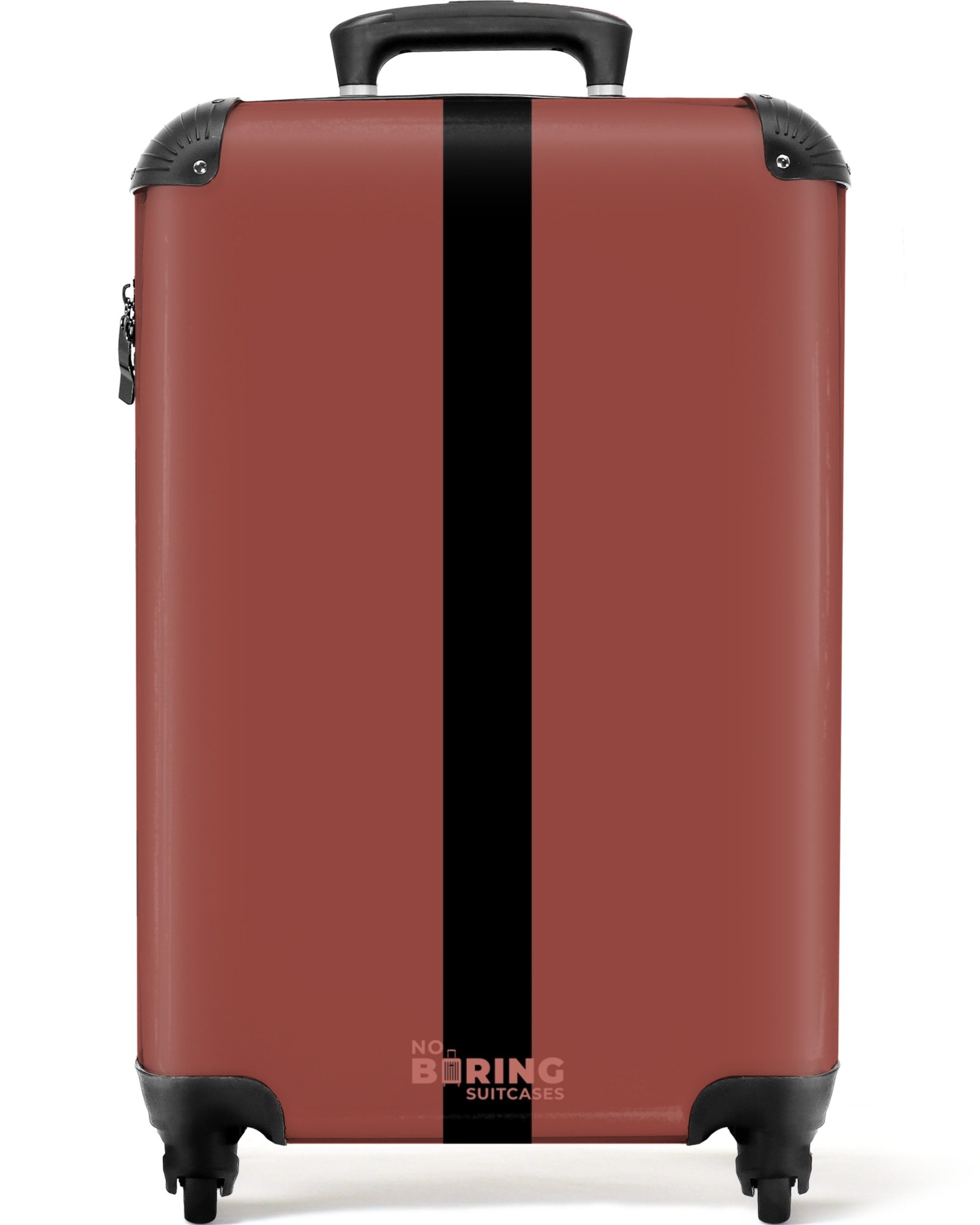 NoBoringSuitcases.com© Hartschalen-Trolley Rot mit schwarzem Streifen günstig online kaufen