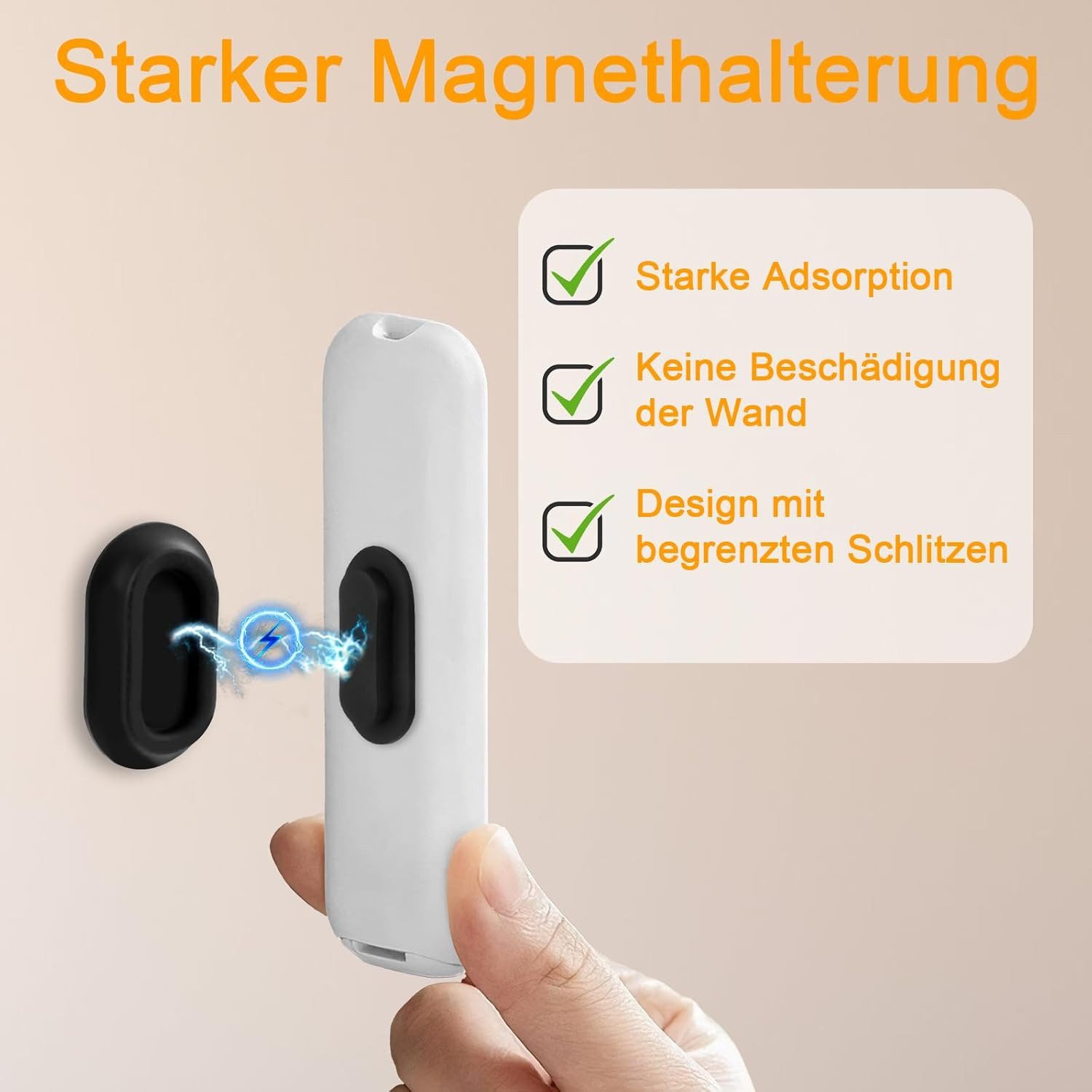 FELIXLEO Magnethalter 5er Magnetischer Fernbedienungshalter Mit Silikon Schwarz (1-St) – Bild 3 von 5