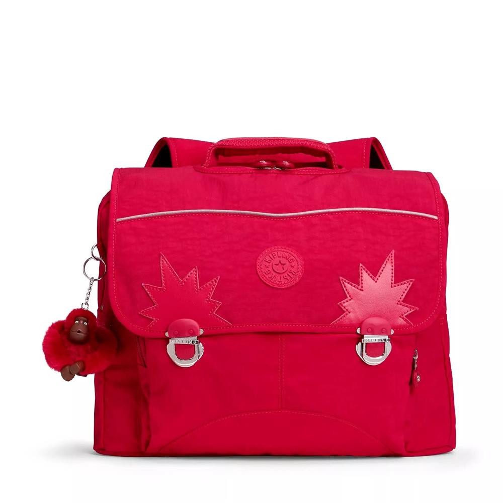 KIPLING Schulrucksack INIKO, mittelgroße Schultasche, True Pink (pink), Schulrucksack