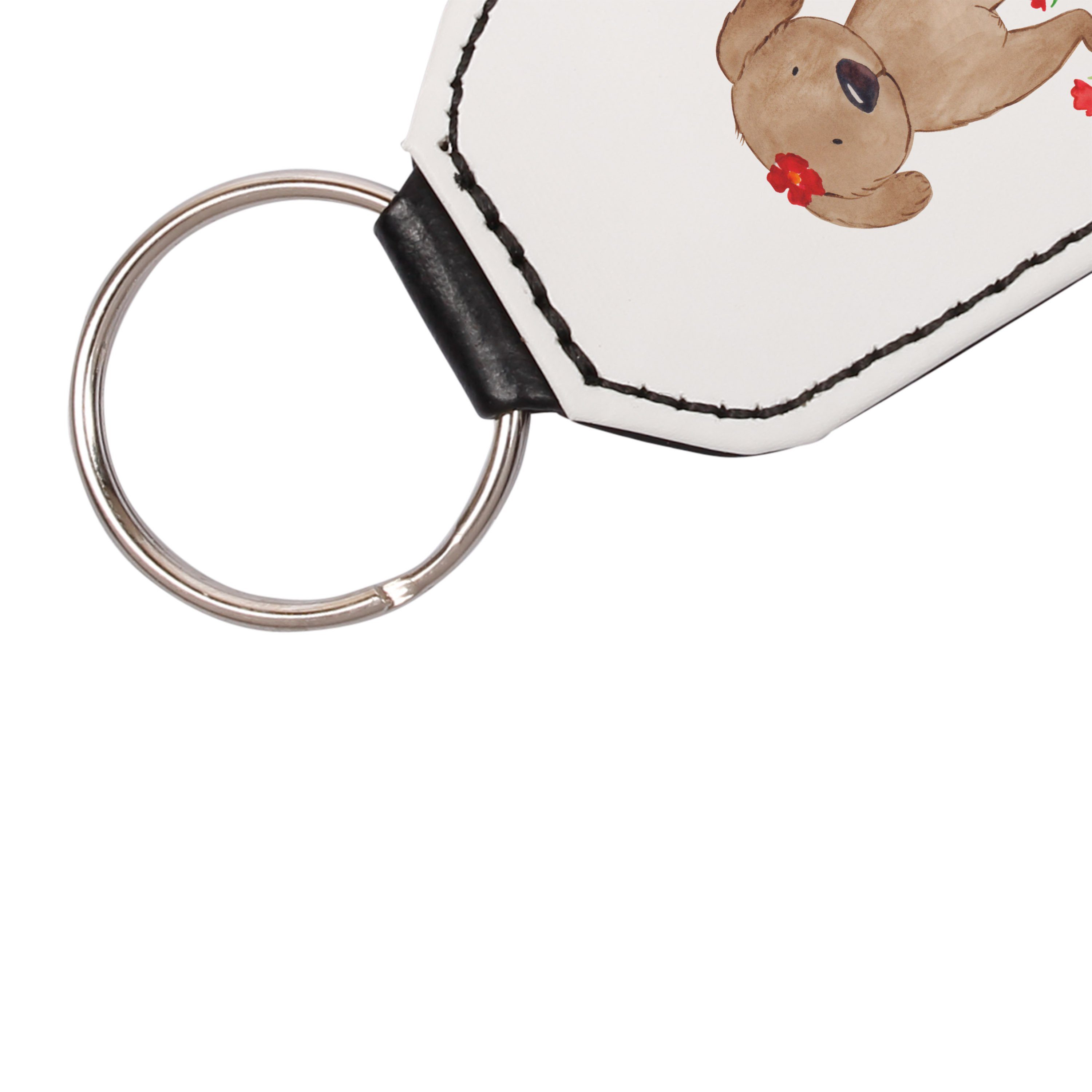 Mr. & Mrs. Schlüsselanhänger - Hunderasse Hundedame Geschenk, (1-tlg) Tierliebhaber, Haustier, Panda - Weiß Hund