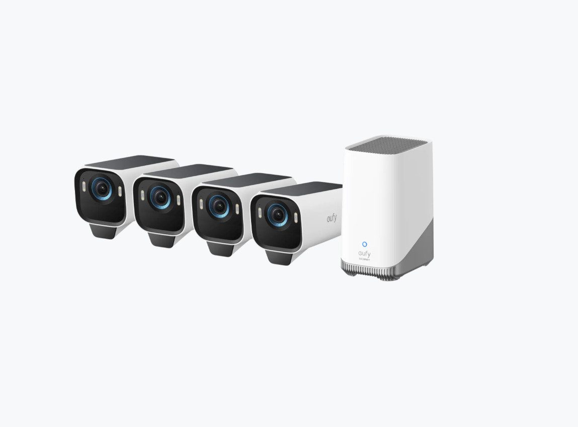 eufy Security Überwachungskamera S3 Pro Kamera-Set, 4K Kabellose Solar-Überwachungskamera Außen (4-tlg)