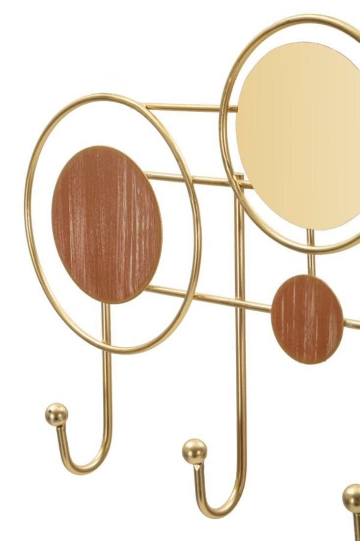 Natur24 Garderobenleiste Garderobe Thursday 67 x 25 x 4,5 cm Metall Mehrfarbig Gold