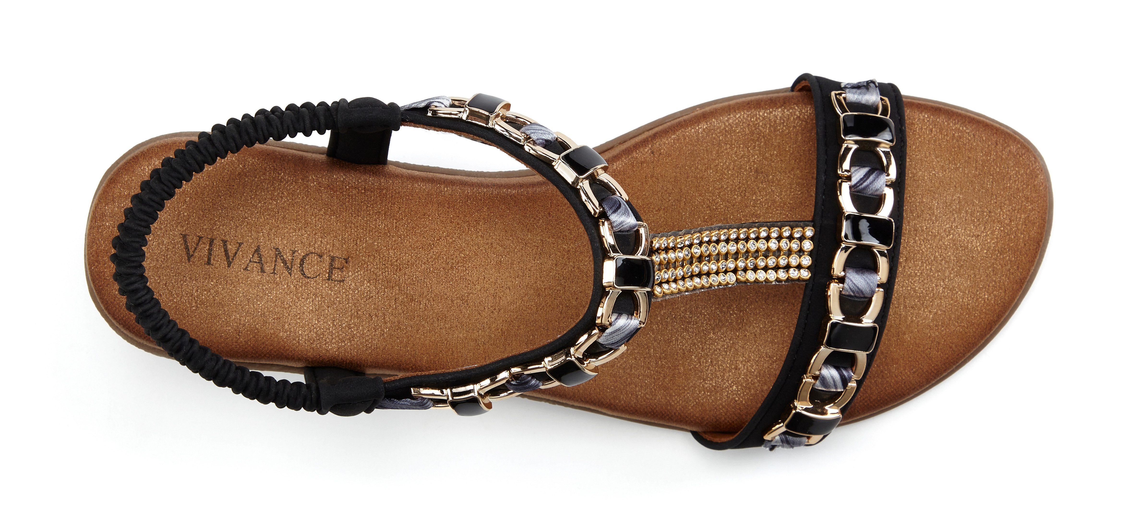 Vivance by Lascana Sommerschuh, offener Schuh, Sandale, Keilsandalette, Sandalette mit elastischen Riemchen und Keilabsatz – Bild 4 von 5