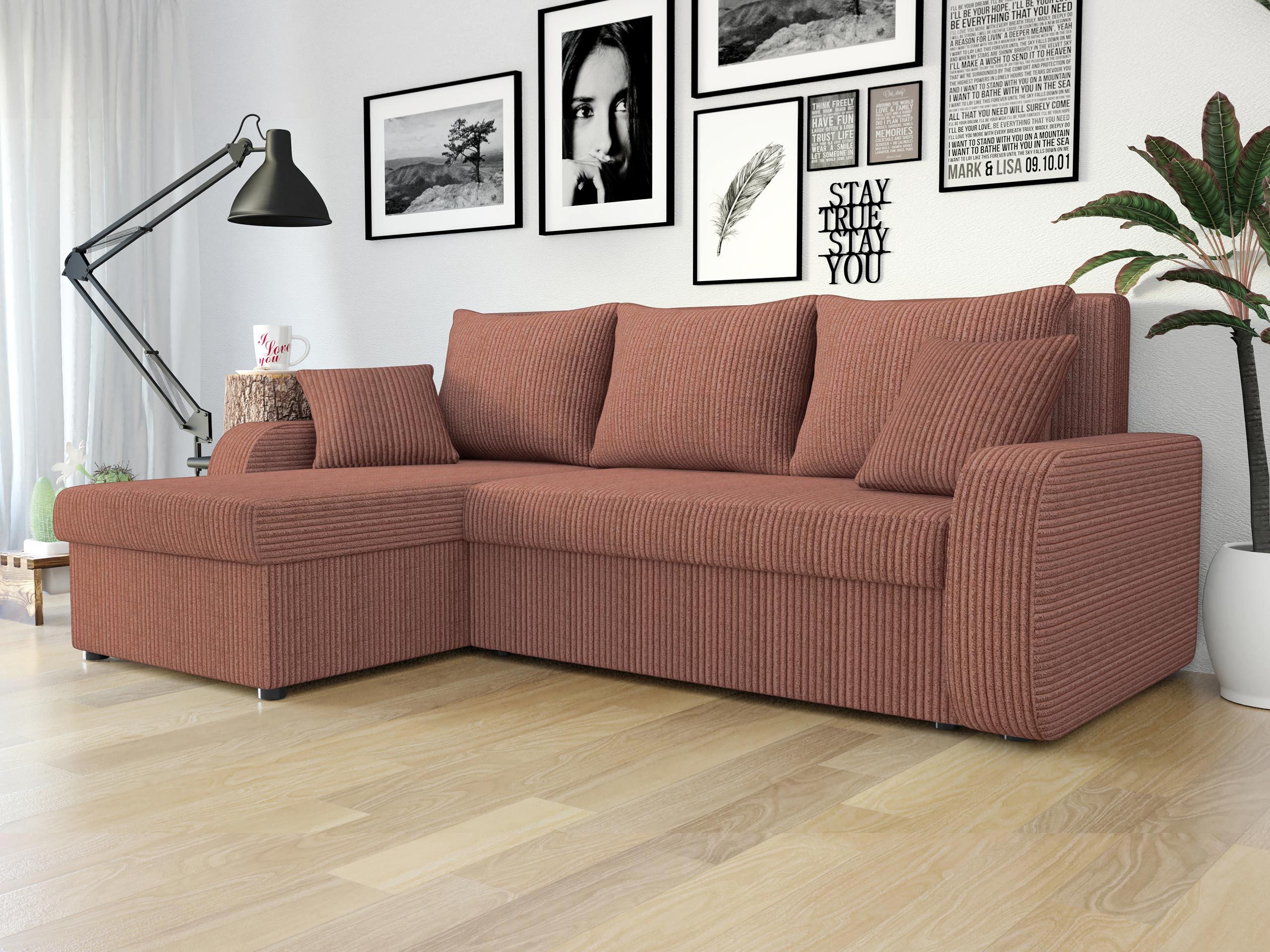 MIRJAN24 Ecksofa Kris Cord, mit Schlaffunktion und zwei Bettkasten, L-Form mit Kissen-Set, L: 238 cm