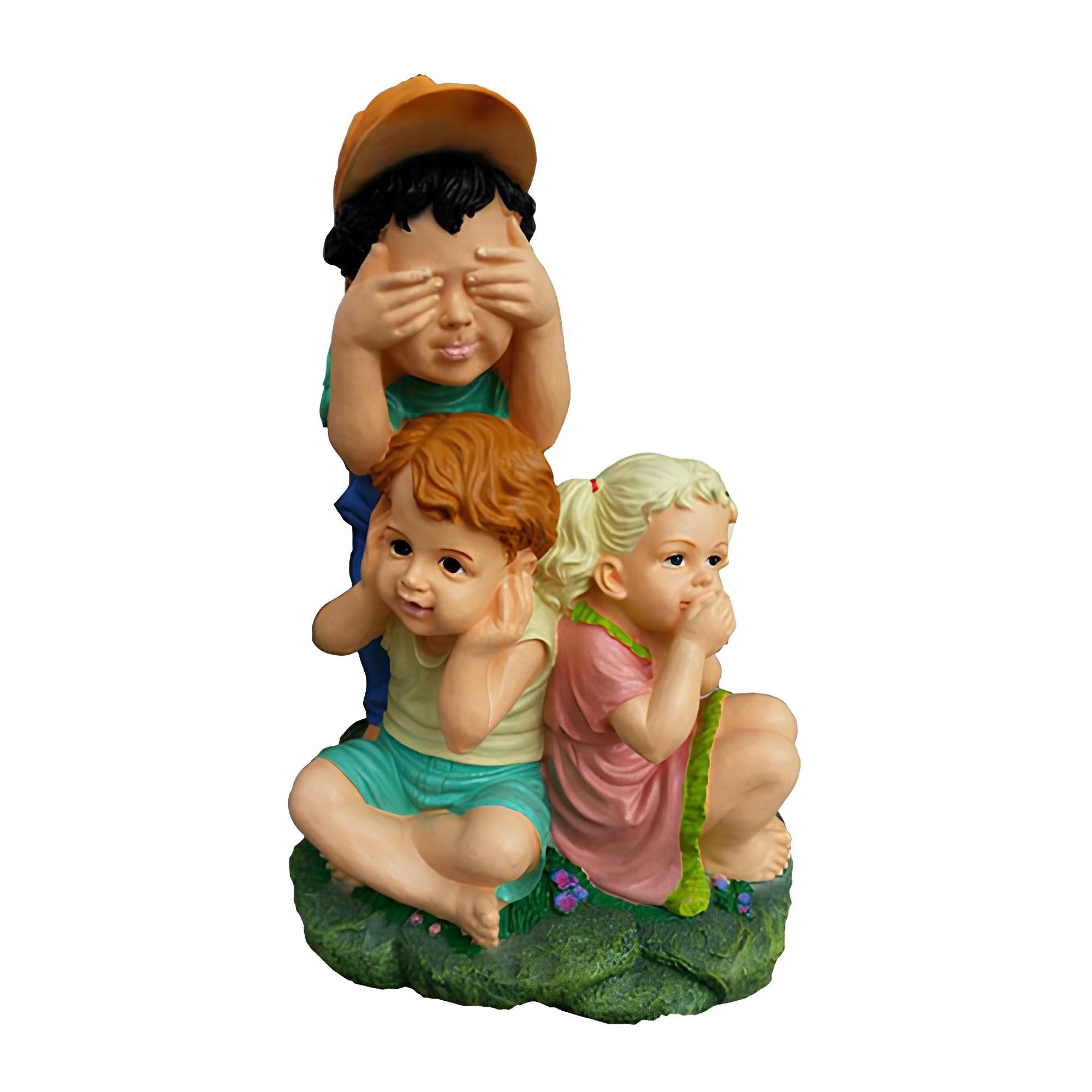 JVmoebel Skulptur Detailreiche Deko Figur spielende Kinder aus hochwertigem Material (SKULPTUR MATERIAL: ACRYL 48 cm Höhe), Made in Europa
