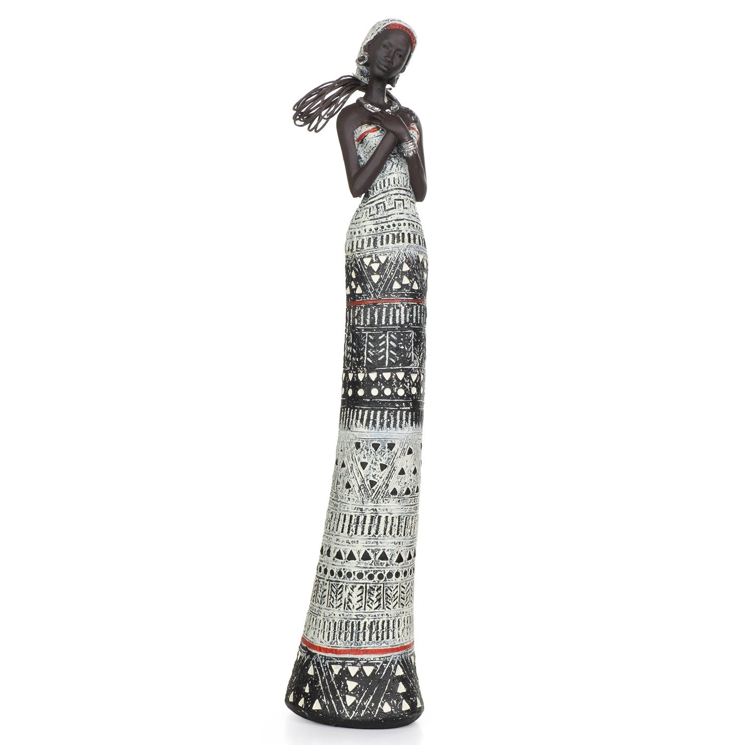 Moritz Dekofigur Deko-Figur Afrikanische Frauen Kunstfigur kulturell weiß aus Polyresin, Polyresin Фигурки Deko Geschenk Geometrische TierFigur Modern Skulptur