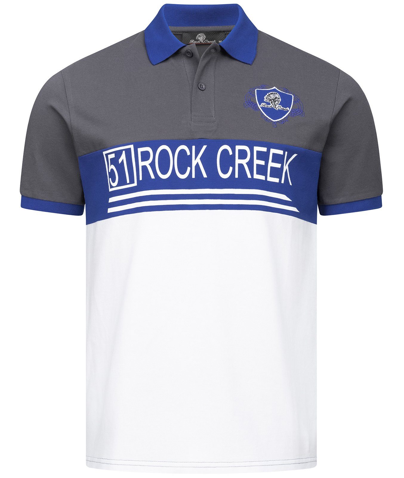 Rock Creek Poloshirt Herren H-306 Dunkelgrau Polokragen T-Shirt mit