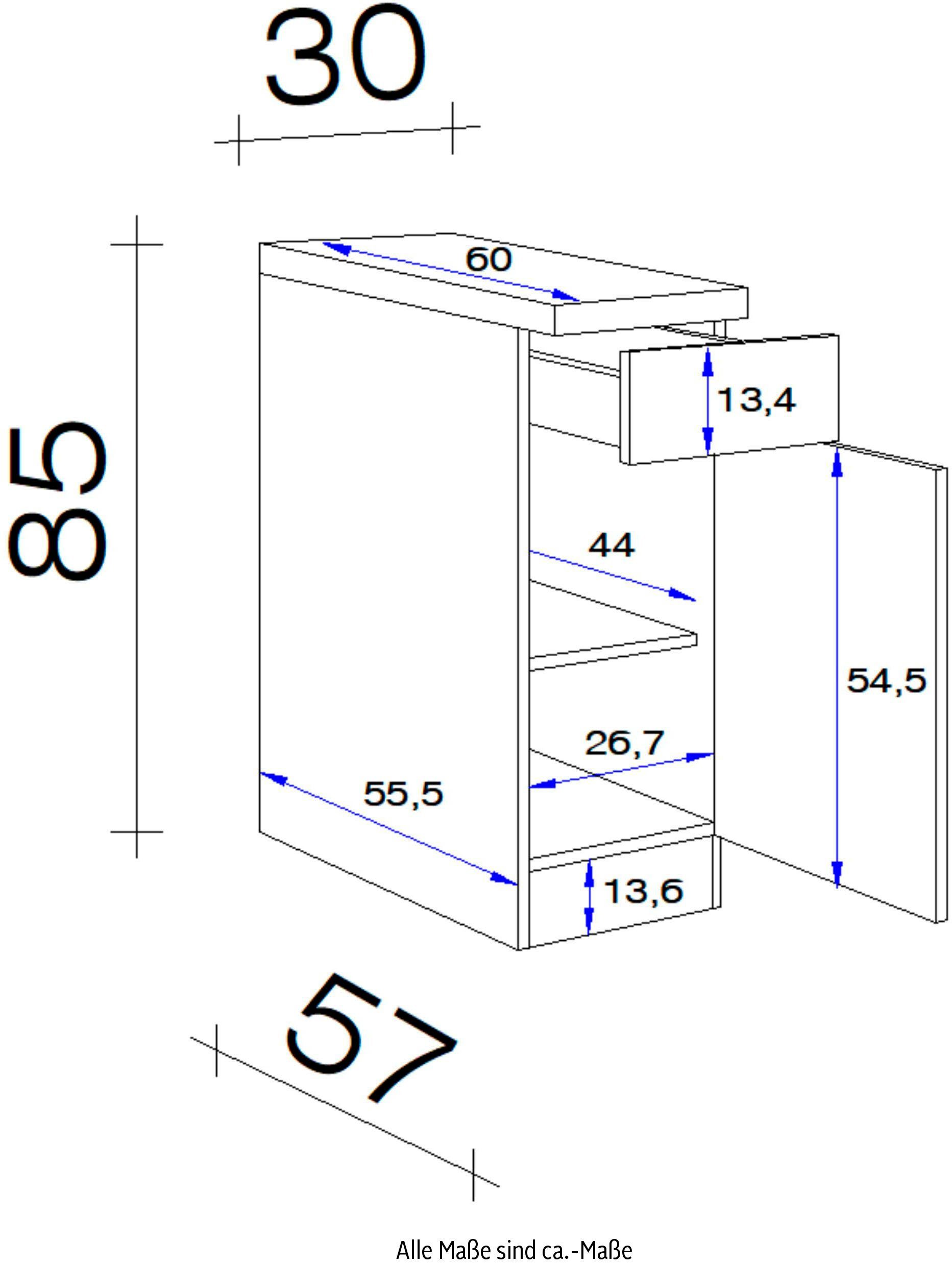 (B 85 x x cm 60 T) Unterschrank Flex-Well H Morena x x 30