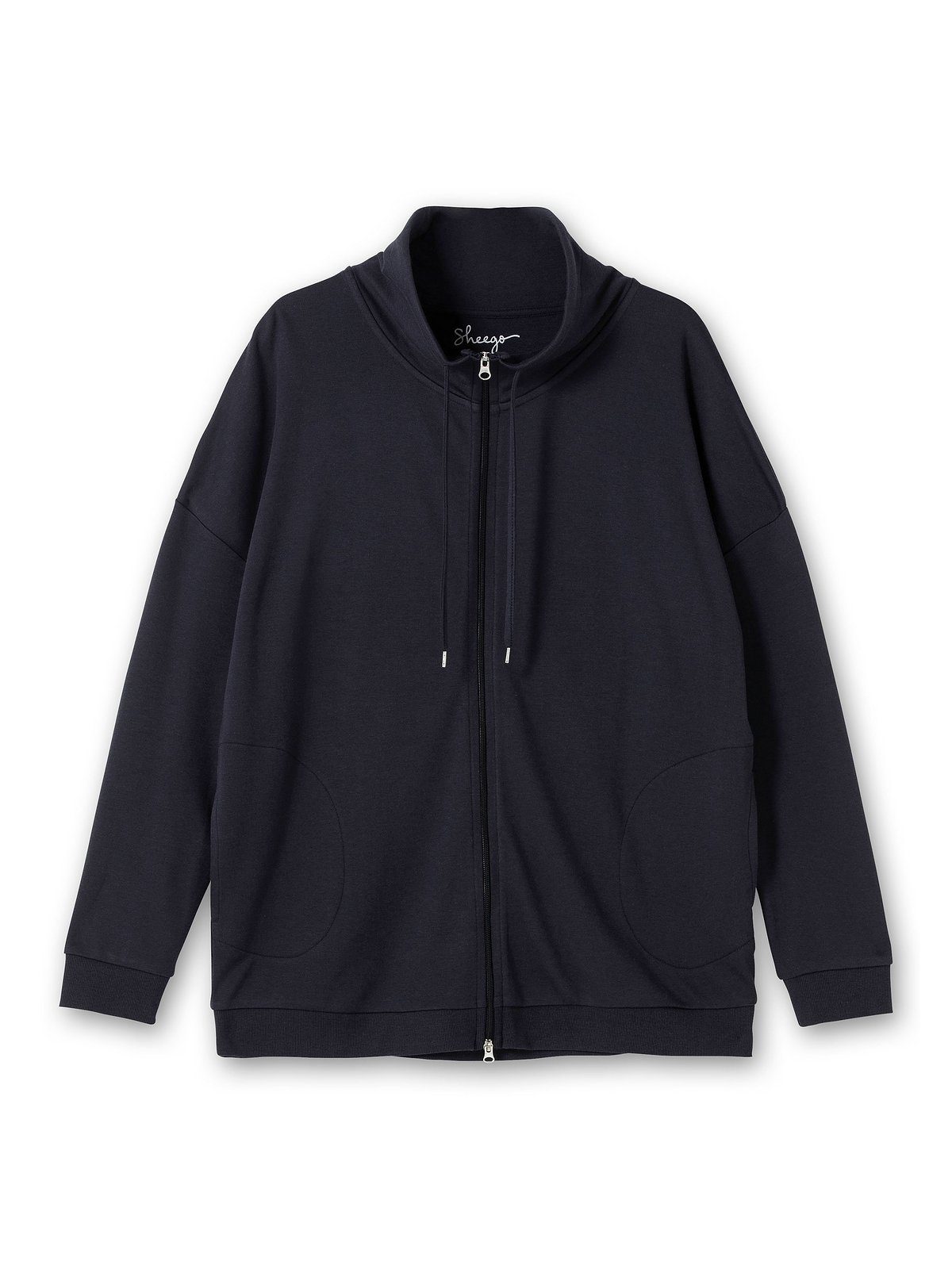 Sheego Sweatjacke Große Größen mit Stehkragen und Bindeband