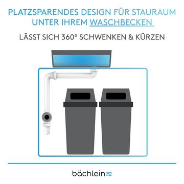 Bächlein Siphon Raumsparsiphon Badezimmer G 1 1/4", (Set), flexibler Geruchsverschluss