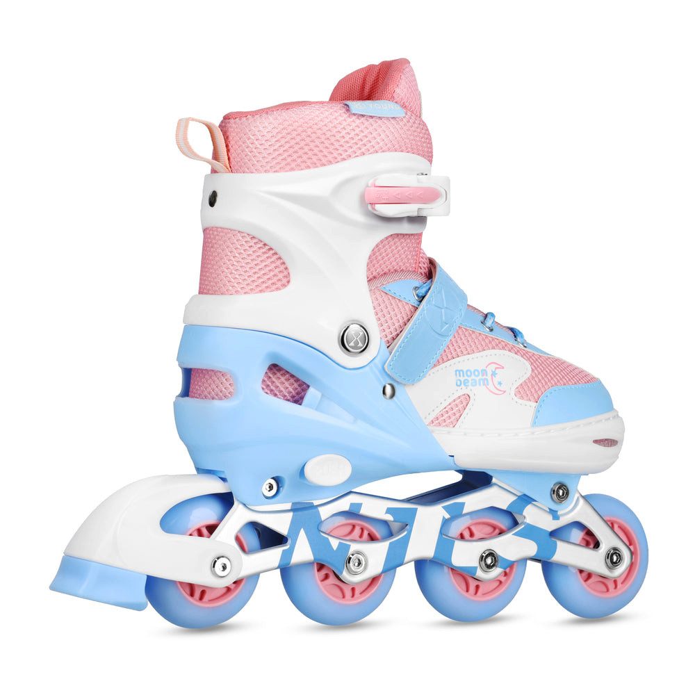 NILS EXTREME Inlineskates Kinderinliner Rollschuhe LED-Rollen, (Spar-Set, 2-St., 39-42), verstellbar, LED-Rollen, Schutzset, ABEC-7