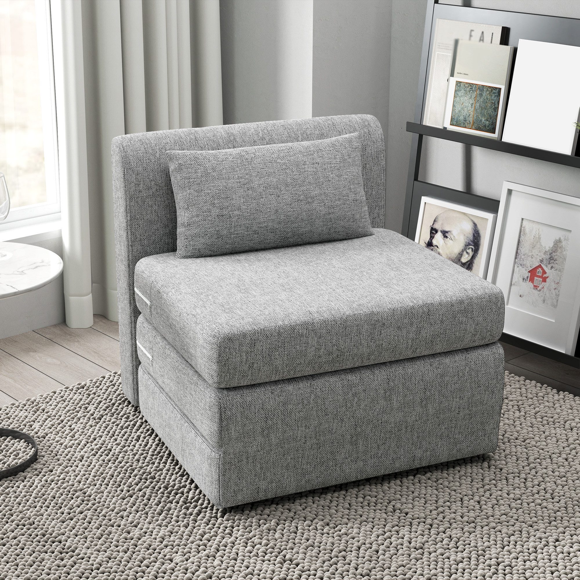 HOMCOM Sitzkissen 2-in-1 Klappbar Schlafsofa mit günstig online kaufen