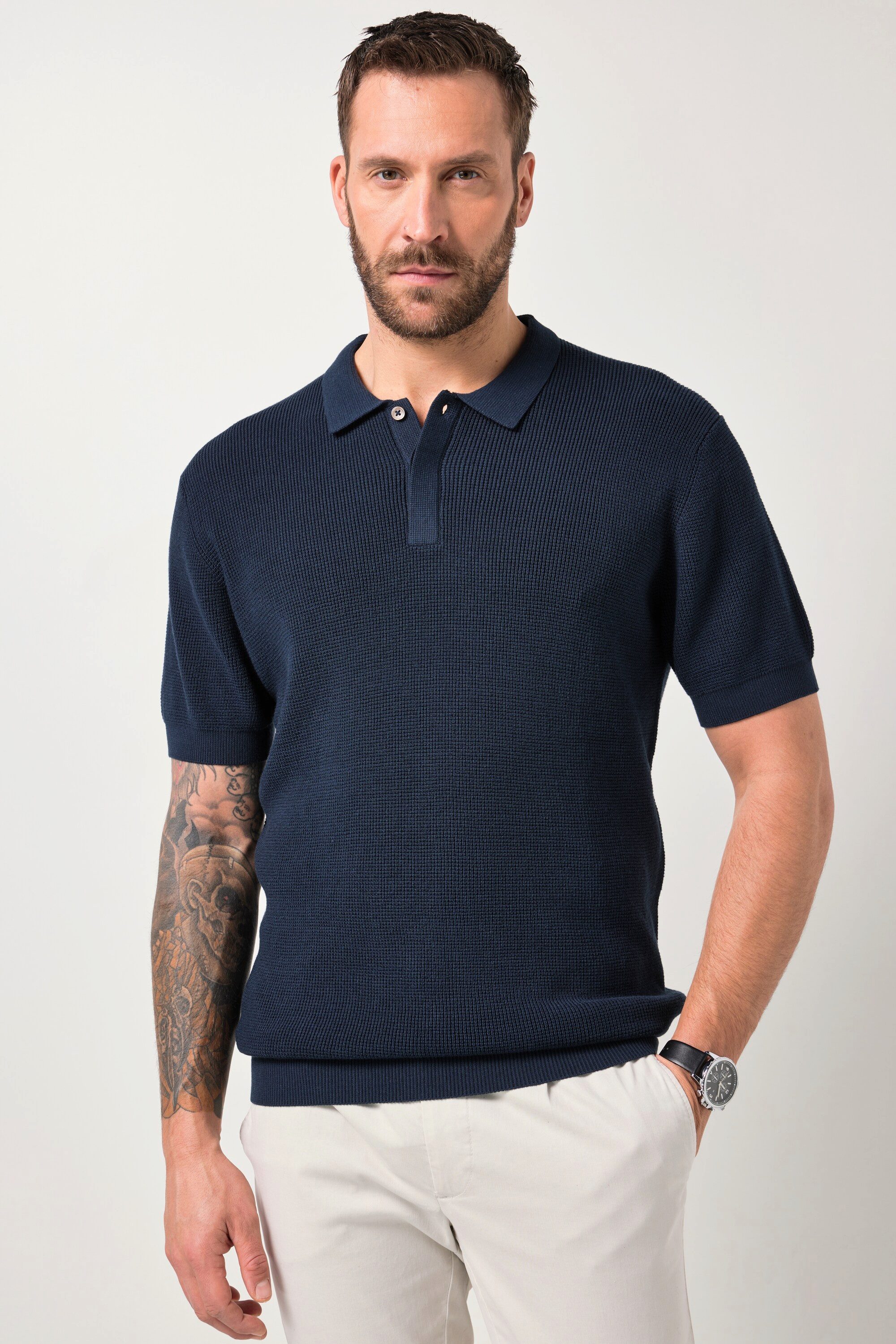 JP1880 Poloshirt Strick-Poloshirt FLEXNAMIC® Halbarm