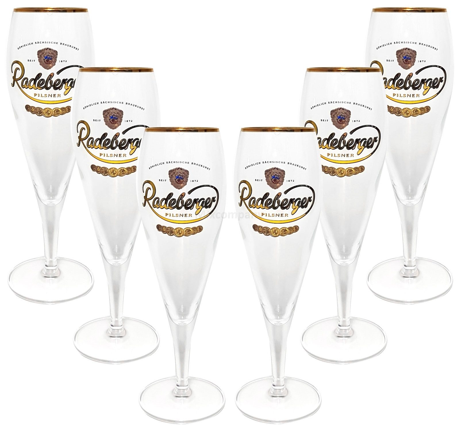 BERGER Стекло-Set Radeberger Pilsener Bierpokal Glas Стекло-Set - 6x Pilstulpen 0,3l g