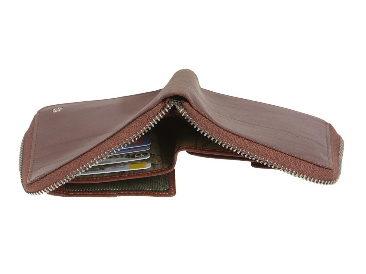 Portemonnaie, Reißverschluss-Börse, Damen, Brieftasche, Toscana, Geldbörse Esquire Herren Brown