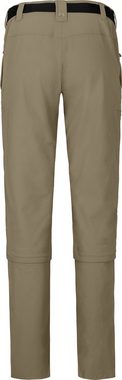 Bergson Zip-off-Hose YORK Capri Zipp-Off Damen Wanderhose, vielseitig, pflegeleicht, Kurzgrößen, beige