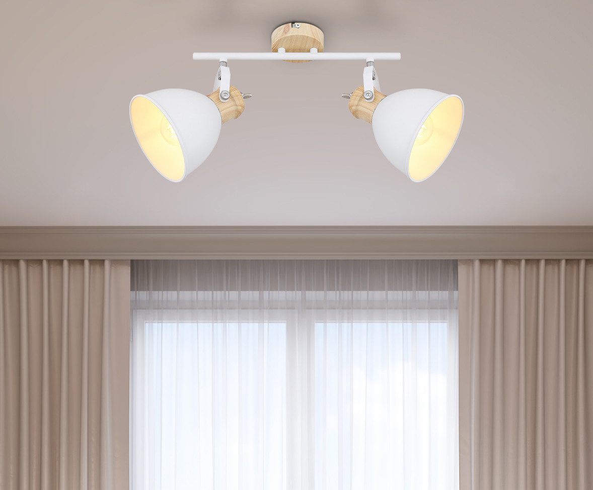 GLOBO LIGHTING Deckenstrahler WIHO, ohne Leuchtmittel, Deckenspot/holzoptik/Flur/Wohnzimmer