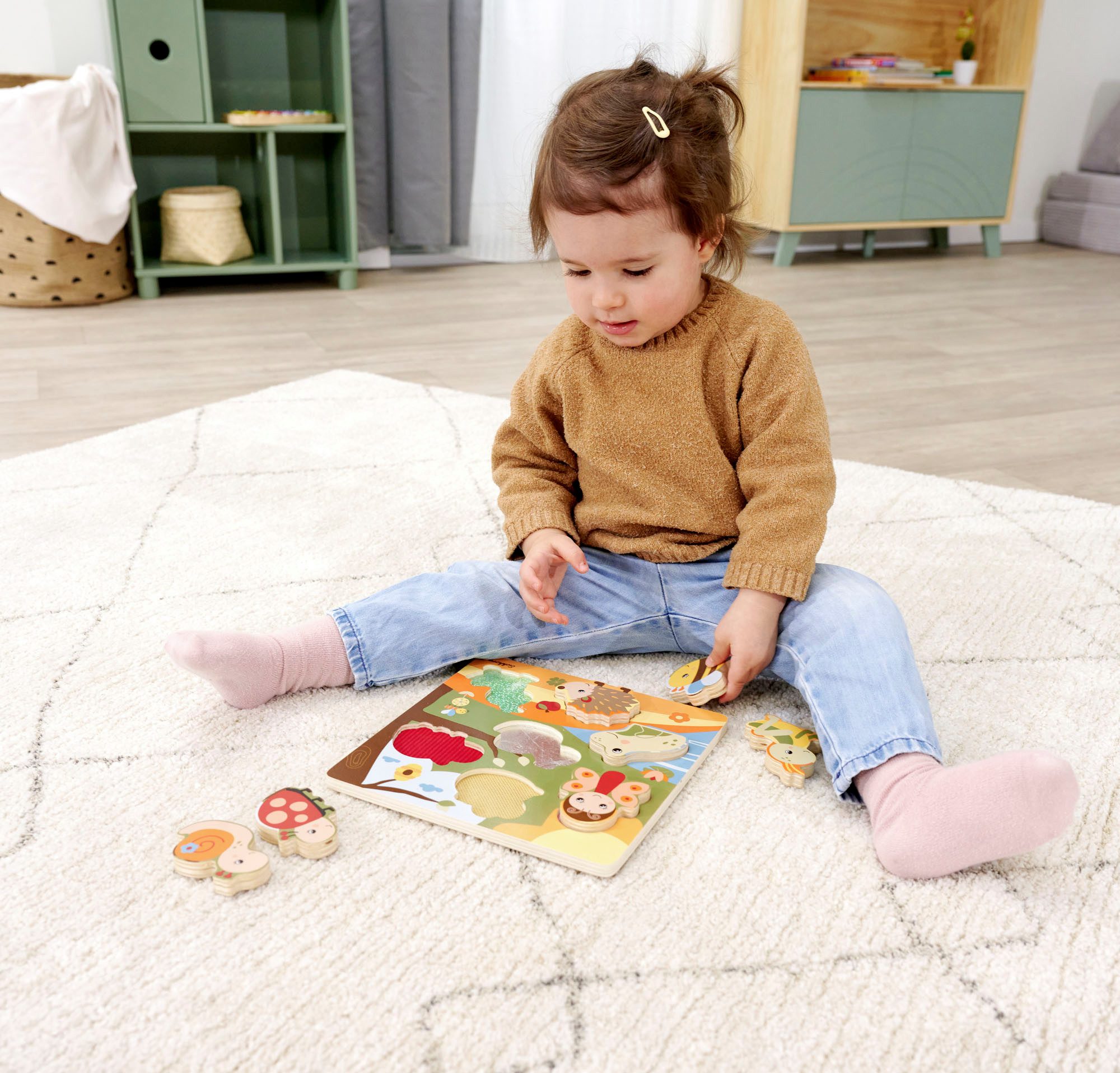 Eichhorn Steckpuzzle Fühlpuzzle mit Stoff, 7 Puzzleteile