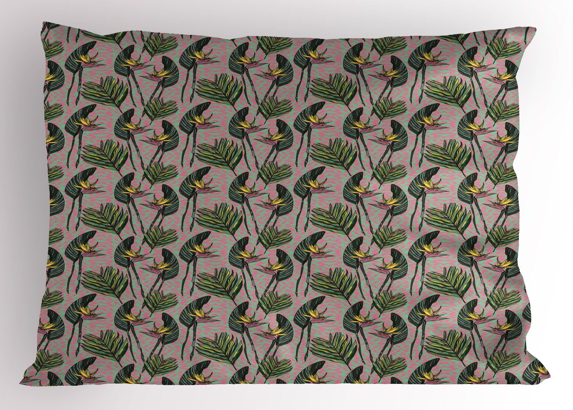 Kissenbezüge Dekorativer Paradiesvogel Kissenbezug, Tropic Size Abakuhaus Stück), (1 Standard Tropisch King Gedruckter