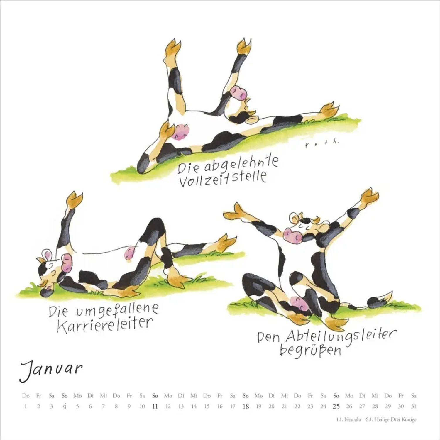DUMONT Wandkalender DUMONT - Mit den Yoga-Kühen durchs Jahr 2026 - Wandkalender -...