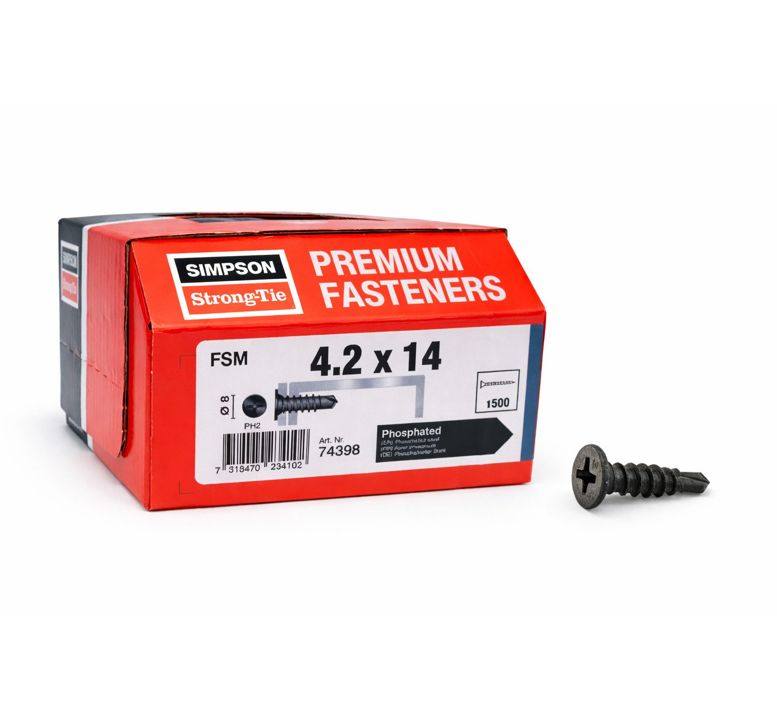 Simpson Strong-Tie® Schnellbauschraube Schnellbauschrauben Gipskarton PH2 phosphatiert, (500 St)
