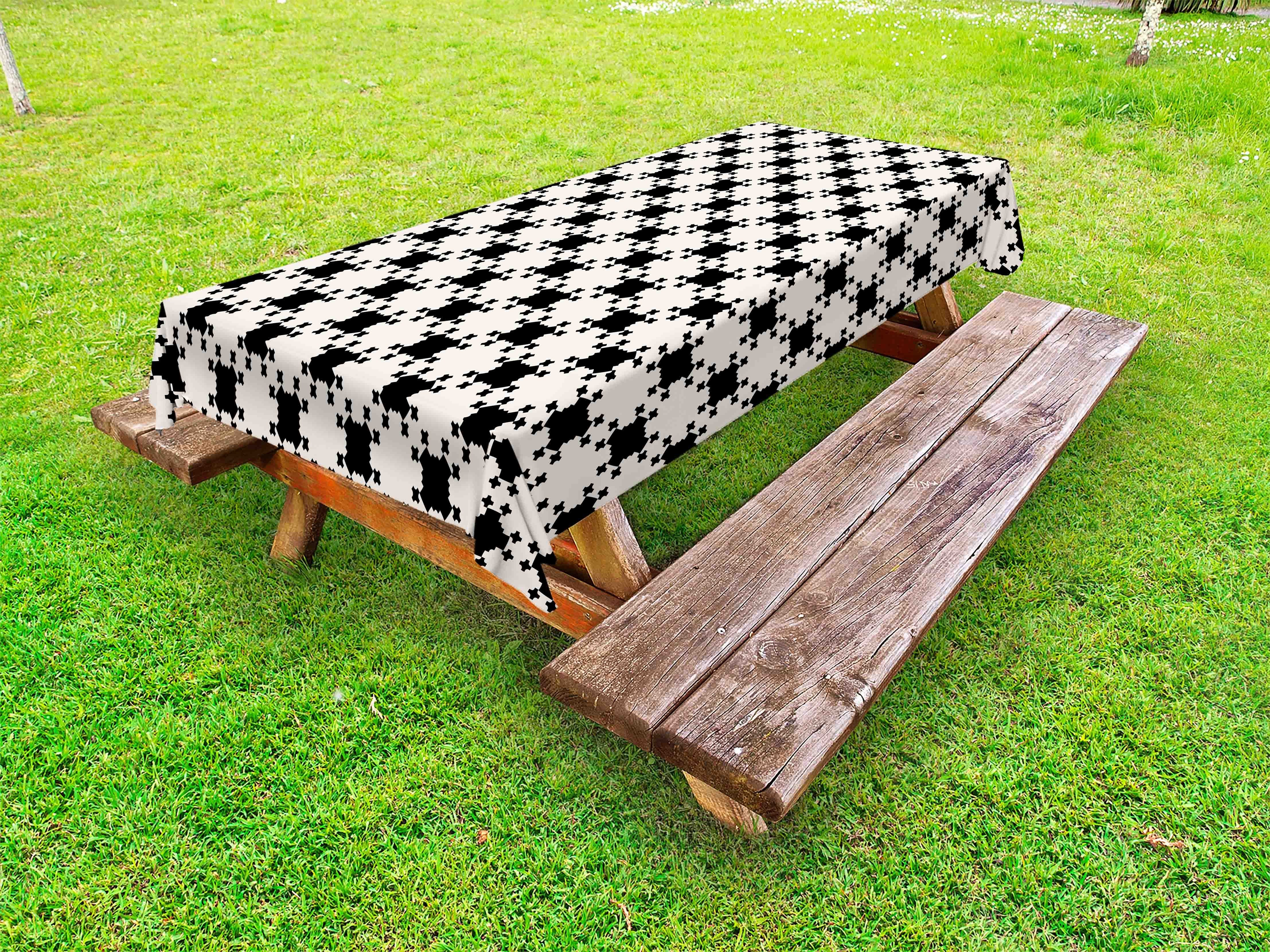 Retro waschbare Abakuhaus Forms Tischdecke dekorative Picknick-Tischdecke, Monochrome Wiederholung