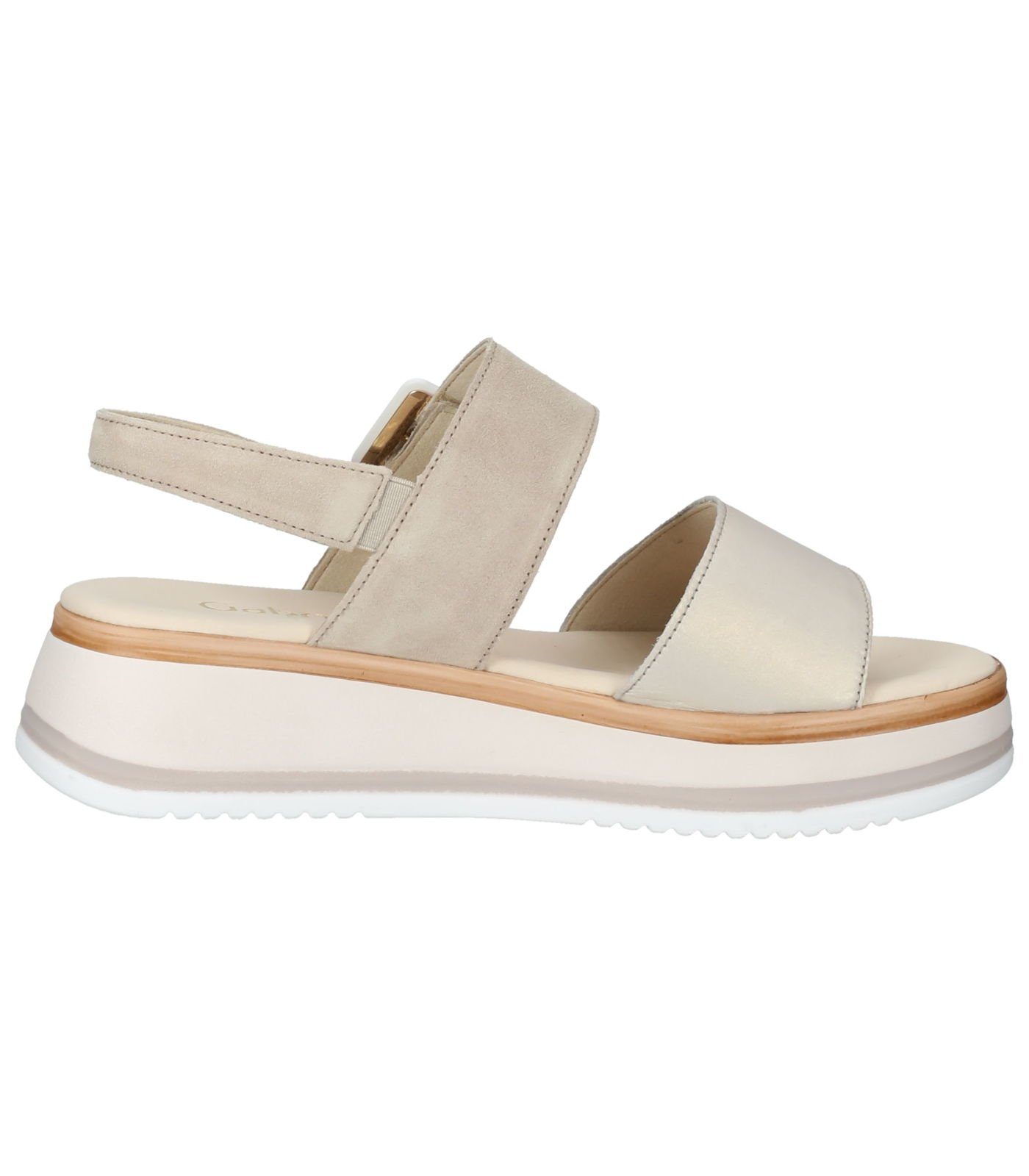 (puder/oasi) Veloursleder/Textil Beige Sandalen Gabor Riemchensandalette