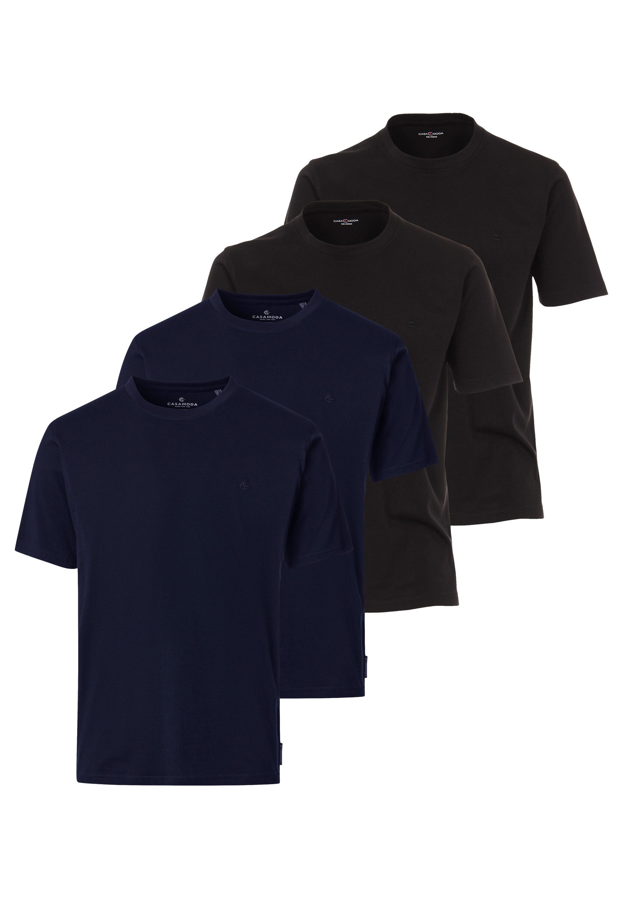 CASAMODA T-Shirt 4er Pack Basic (Spar-Set, 4-tlg) T-Shirt - Baumwolle - Atmungsaktiv - Reine Baumwollqualität. € 54,95