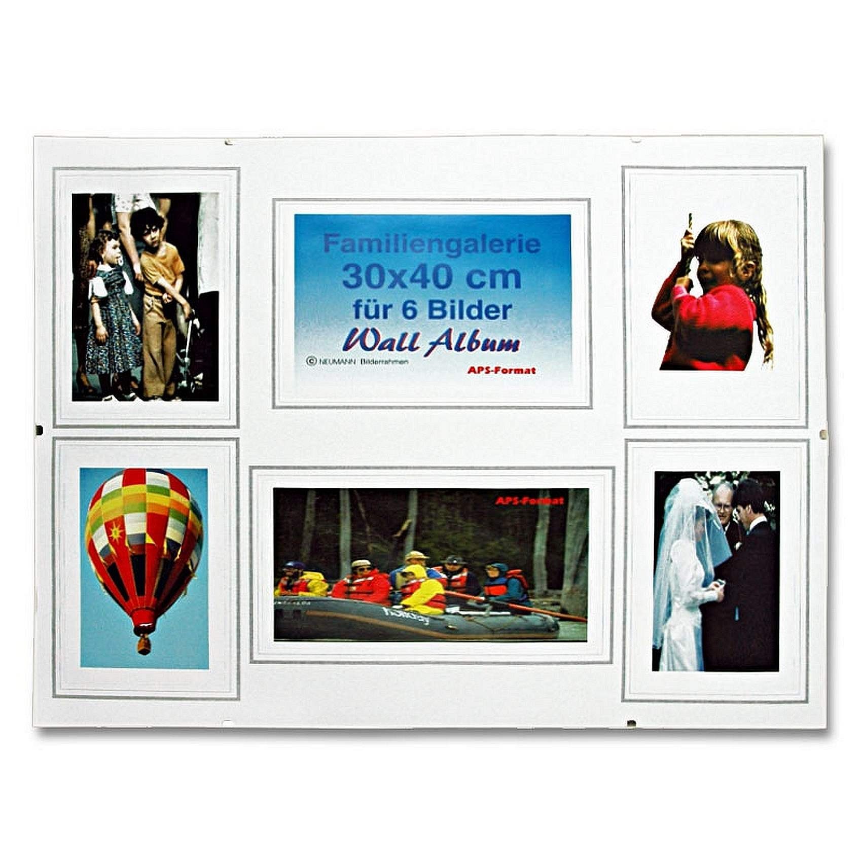 Normalglas, Passepartout Bildträger mit Neumann Einzelrahmen Galerie, Mehrfachausschnitt Bilderrahmen