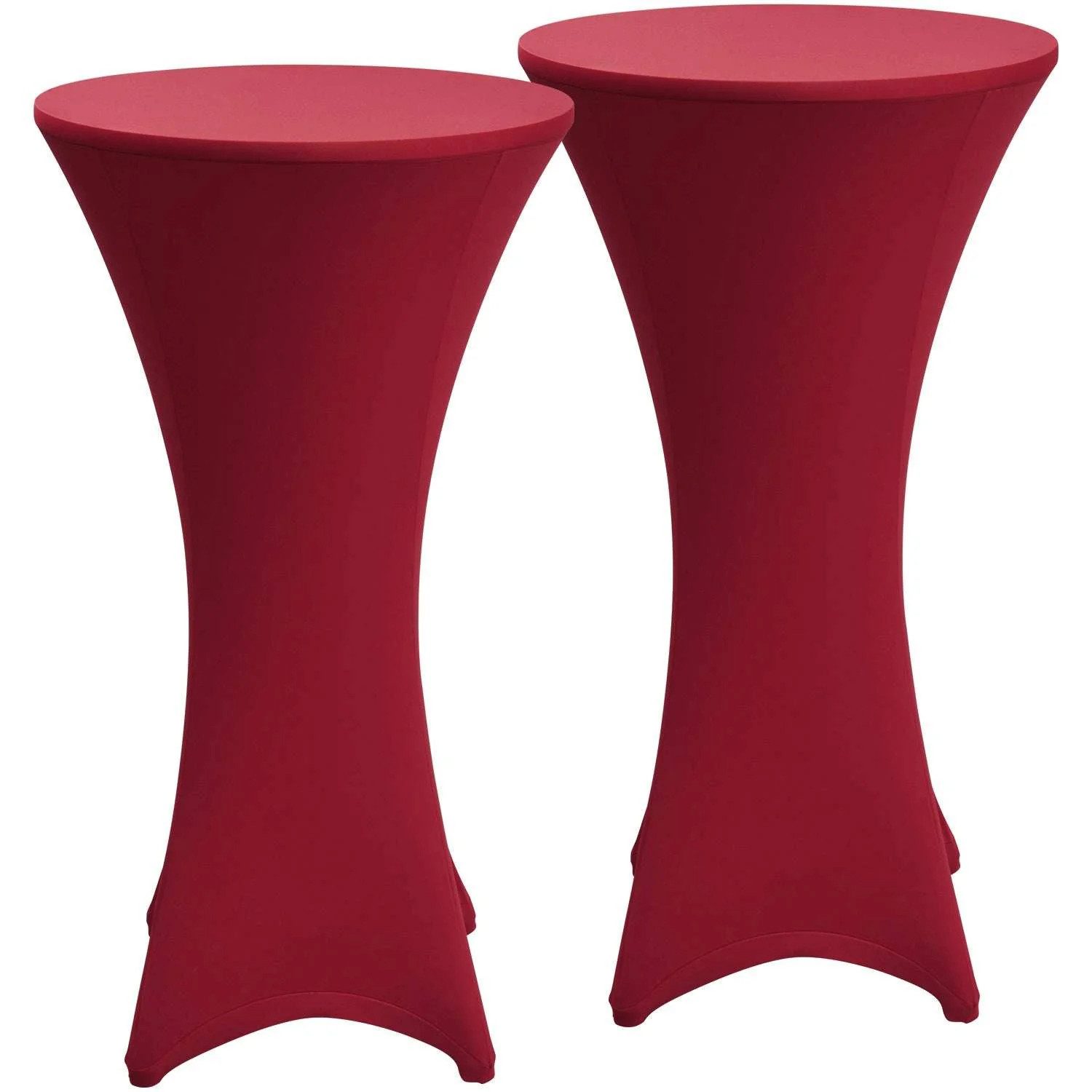Beautissu Stehtischhusse Stretch Stehtisch Bistrotisch Husse, Ø60cm, Bordeaux, 2er Set, Verstärkung im Fußbereich & 40°C waschbar, rutschfest & bügelfreie
