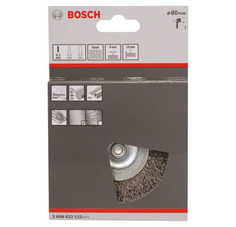 Thumbnail - Bosch Accessories Schleifaufsatz Bosch Accessories Scheibenbürste, gewellt, rostfrei, 80 mm, 0,2 mm, 4