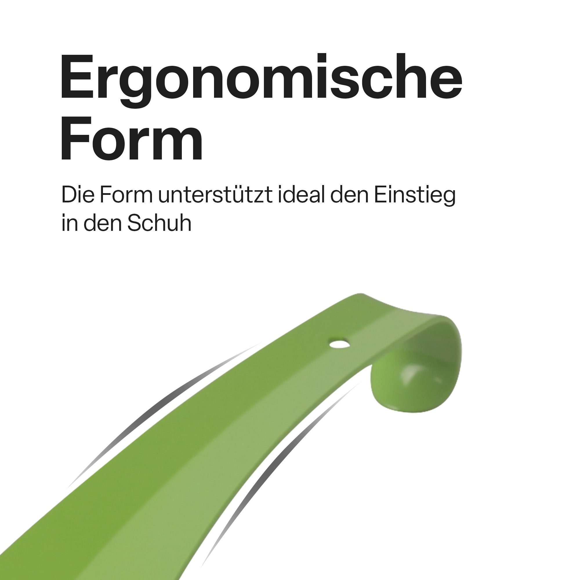 Bestlivings Schuhlöffel 3er-Set (16,5cm, 58cm, 79cm), Metall, stabil, mit Öse zum Aufhängen, ergonomisch gebogene Form – Bild 5 von 5