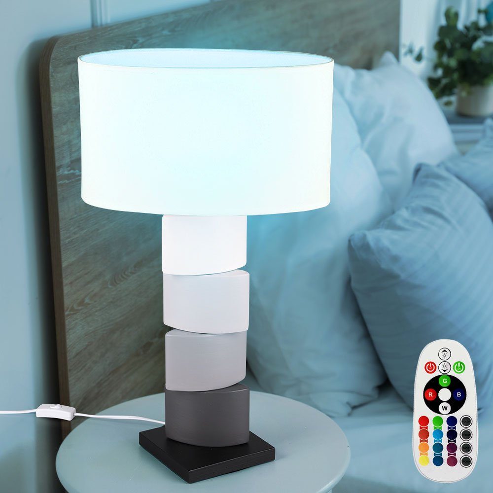 RGB LED Schreib Tisch Textil Lampe Fernbedienung Arbeits Zimmer Touch Dimmer 