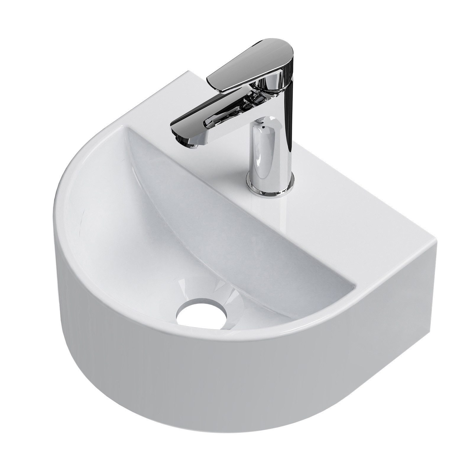 EMKE Aufsatzwaschbecken Hängewaschbecken Oval,extra klein Platzsparendes, günstig online kaufen