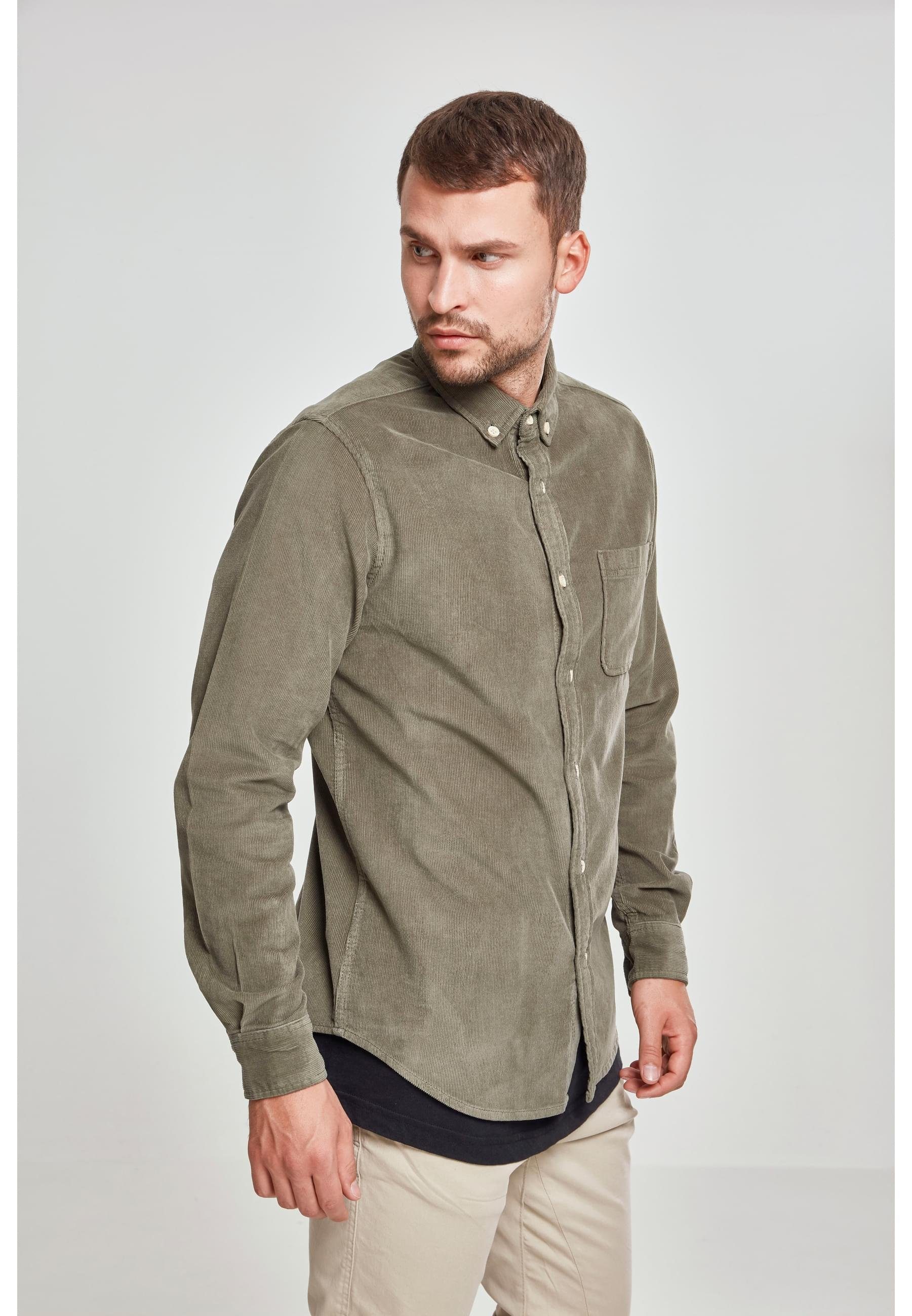 (1-tlg) olive Herren Corduroy Shirt Langarmhemd URBAN CLASSICS