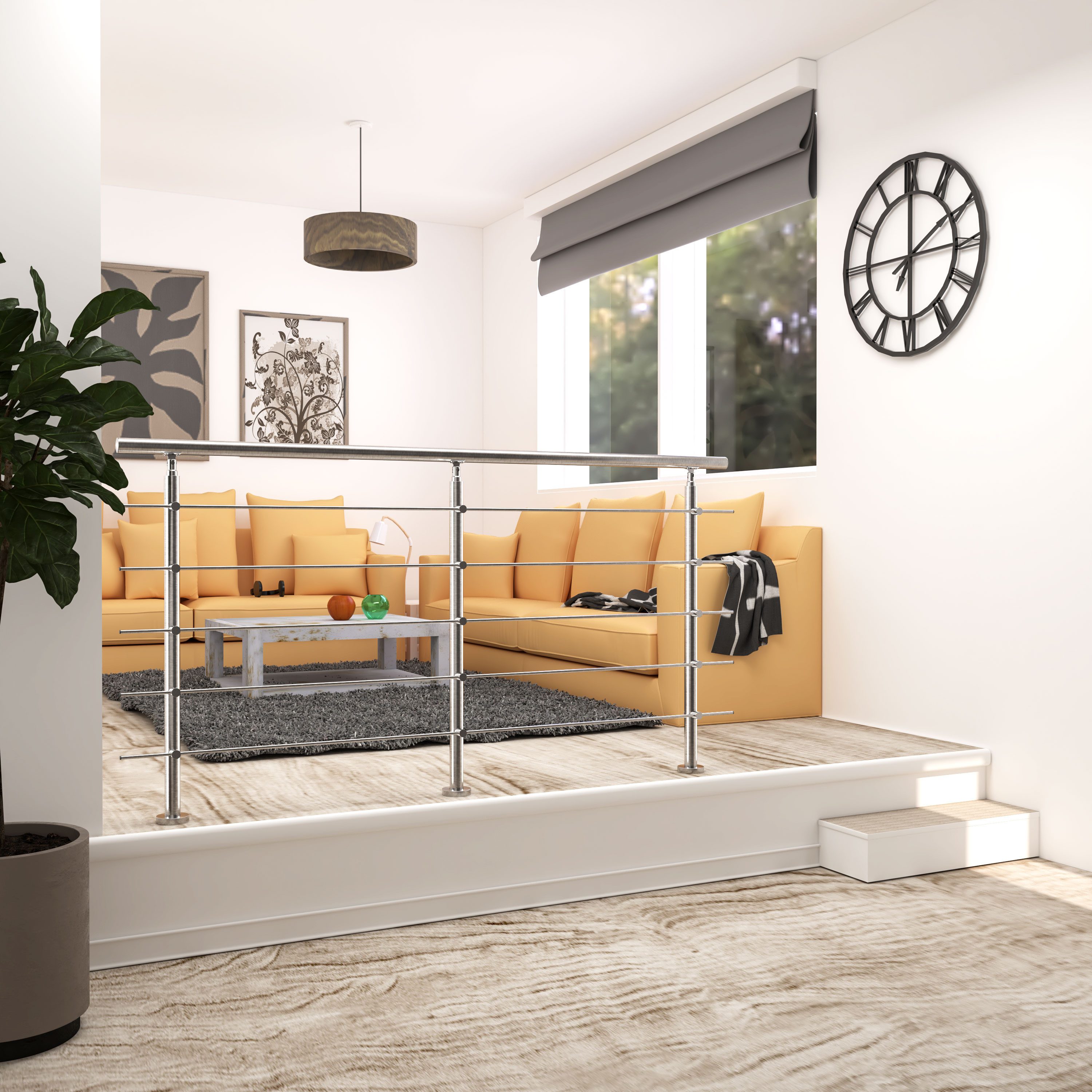 Duschparadies Treppengeländer Edelstahl Handlauf 5 Querstreben 80/100/120/1 günstig online kaufen