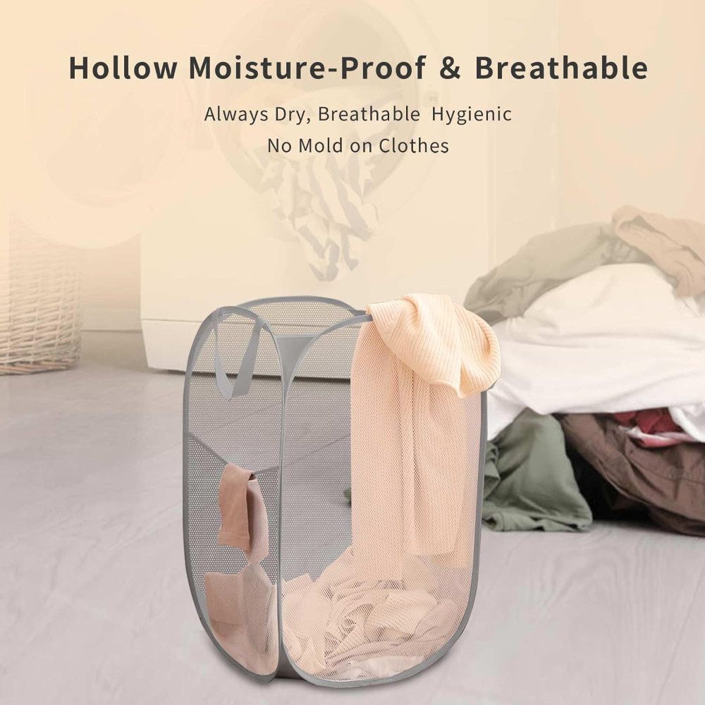 Blusmart Wäschekorb 2 Stücke Groß Netz-Wäschekorb Faltbar (Pop-up Faltbarer günstig online kaufen