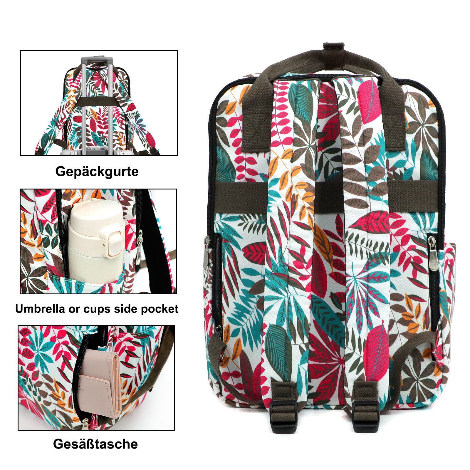 TAN.TOMI Schulrucksack Schulrucksäcke Teenager Mädchen, Tagesrucksack mit Laptopfach (Mitgeliefert wird ein kleiner Teddybär-Anhänger), Schultasche Mädchen, Casual Rucksack Teenager Mädchen